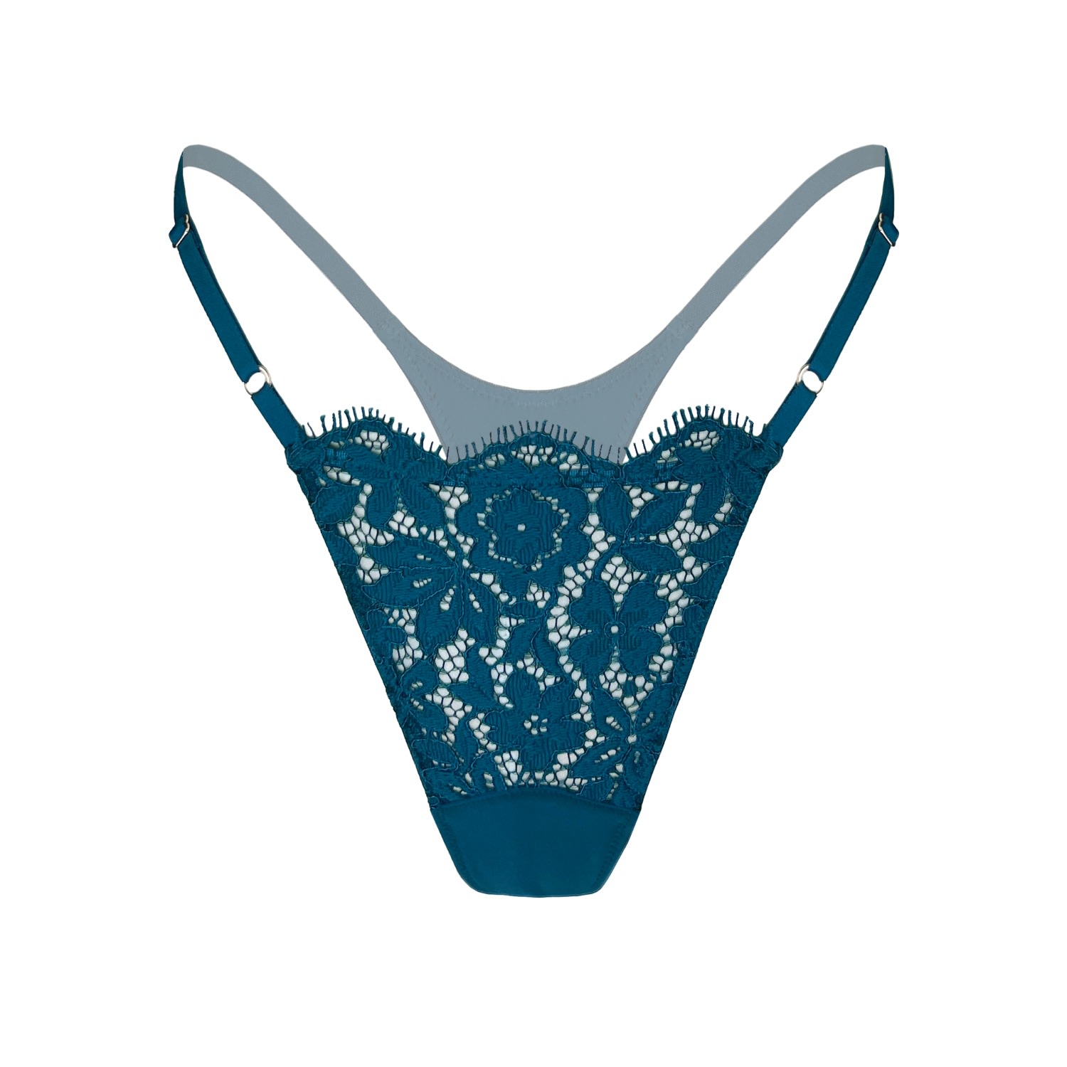 Monique Morin Lingerie Women's Blue Frisson Micro-g Thong Tourmaline In Blue