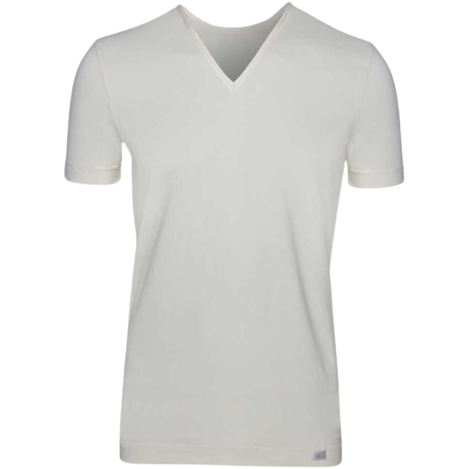 Zd Zero Defects Men's Neutrals Ceres V-neck T-shirt – Ultra-soft & Breathable Soy Fiber - Color Natural