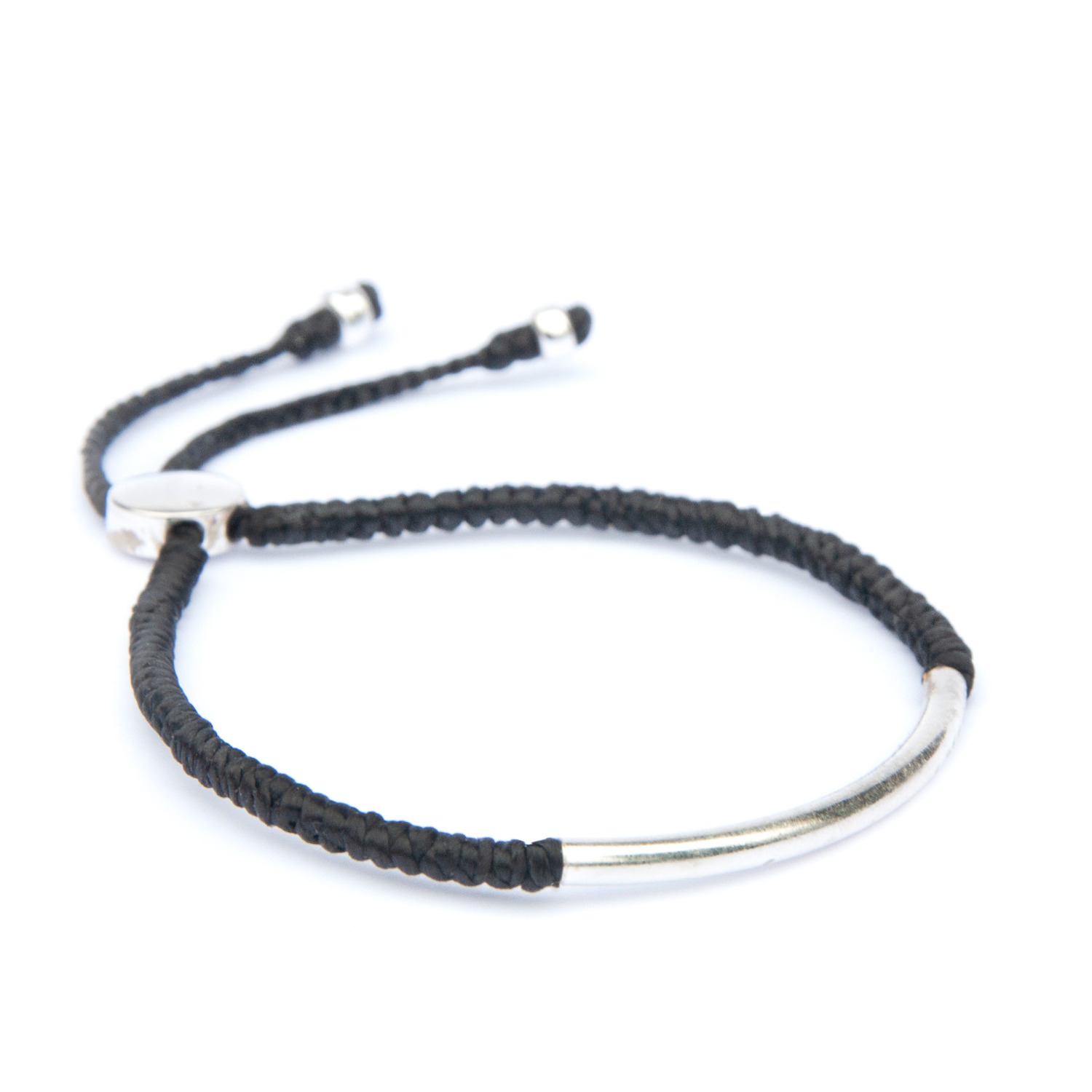 Black Rope Sterling Silver Bracelet For Men Black Harbour Uk Bracelets Wolf Badger