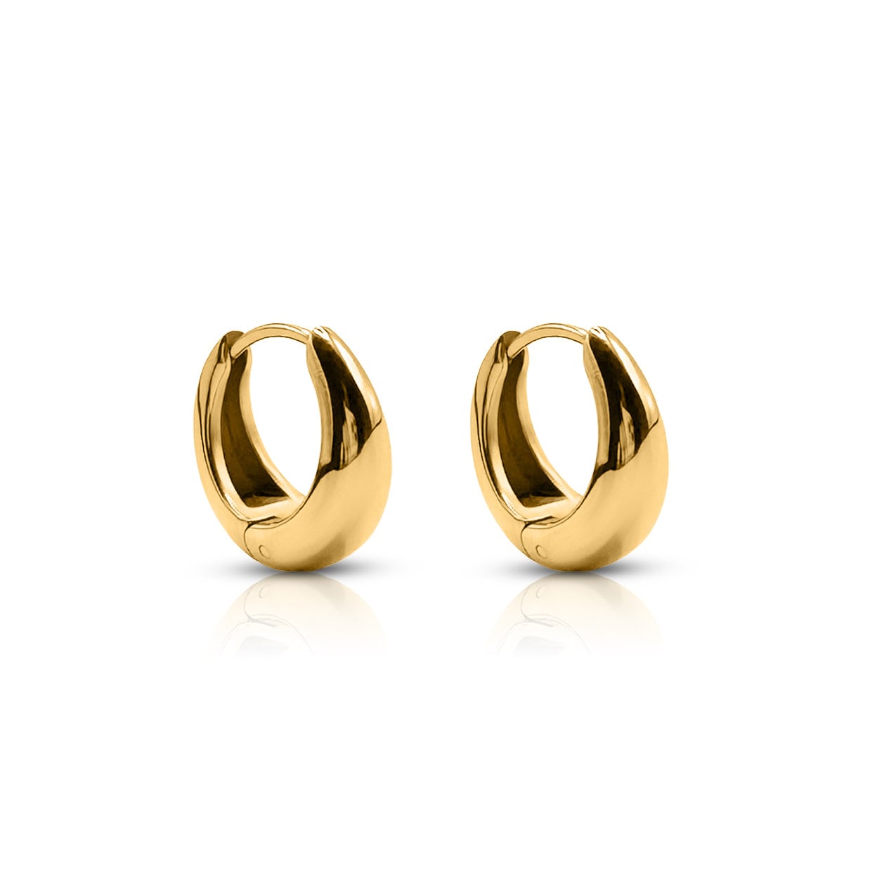 Ever Jewellery Women's Gold Empire Hoop Earrings In Gold