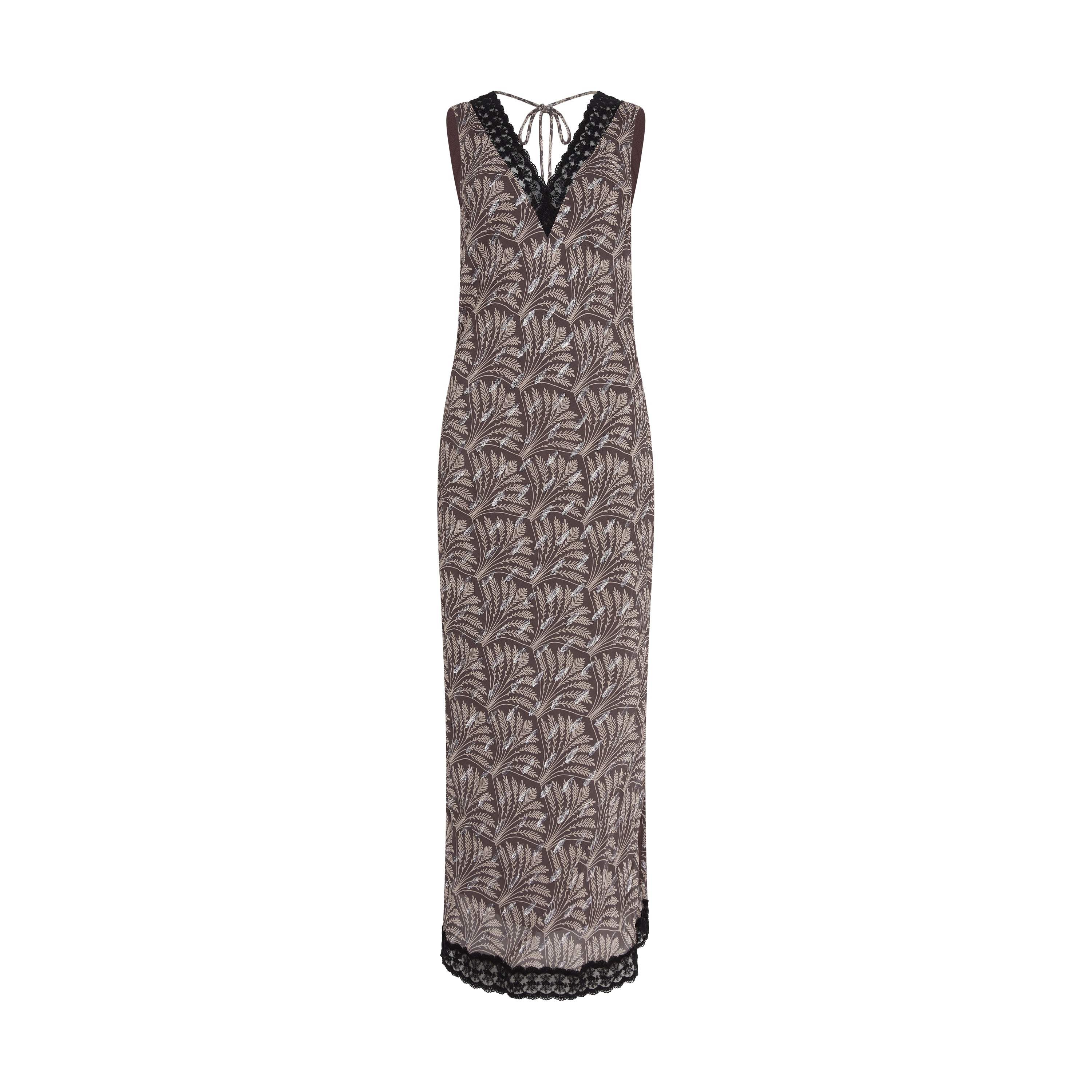 Rose & Nancy Women's Pink / Purple Olivia Grey Print Sparkle Lace Trim Dress In Pink/purple