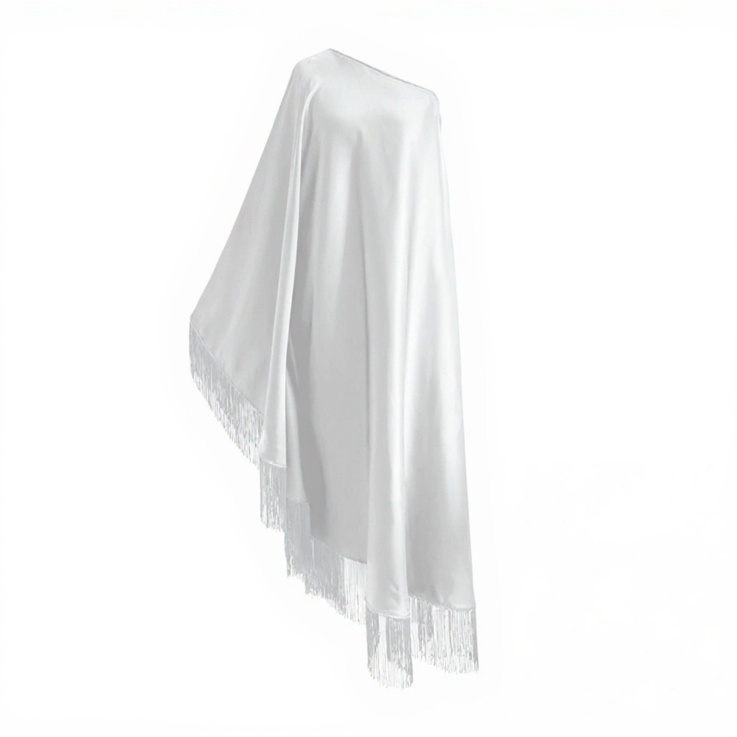Toma Women's White Fringe Off Shoulder Summer Glam Maxi Dress