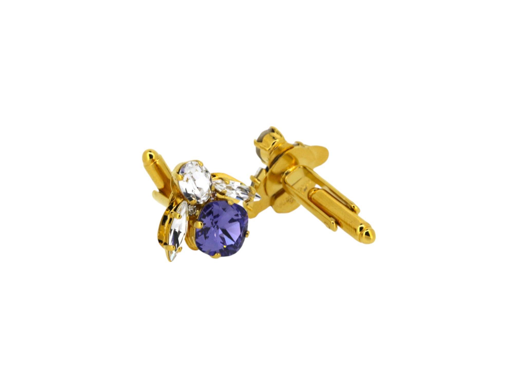 Vickisarge Men's Pink / Purple The Purple Bee Cufflinks In Gold