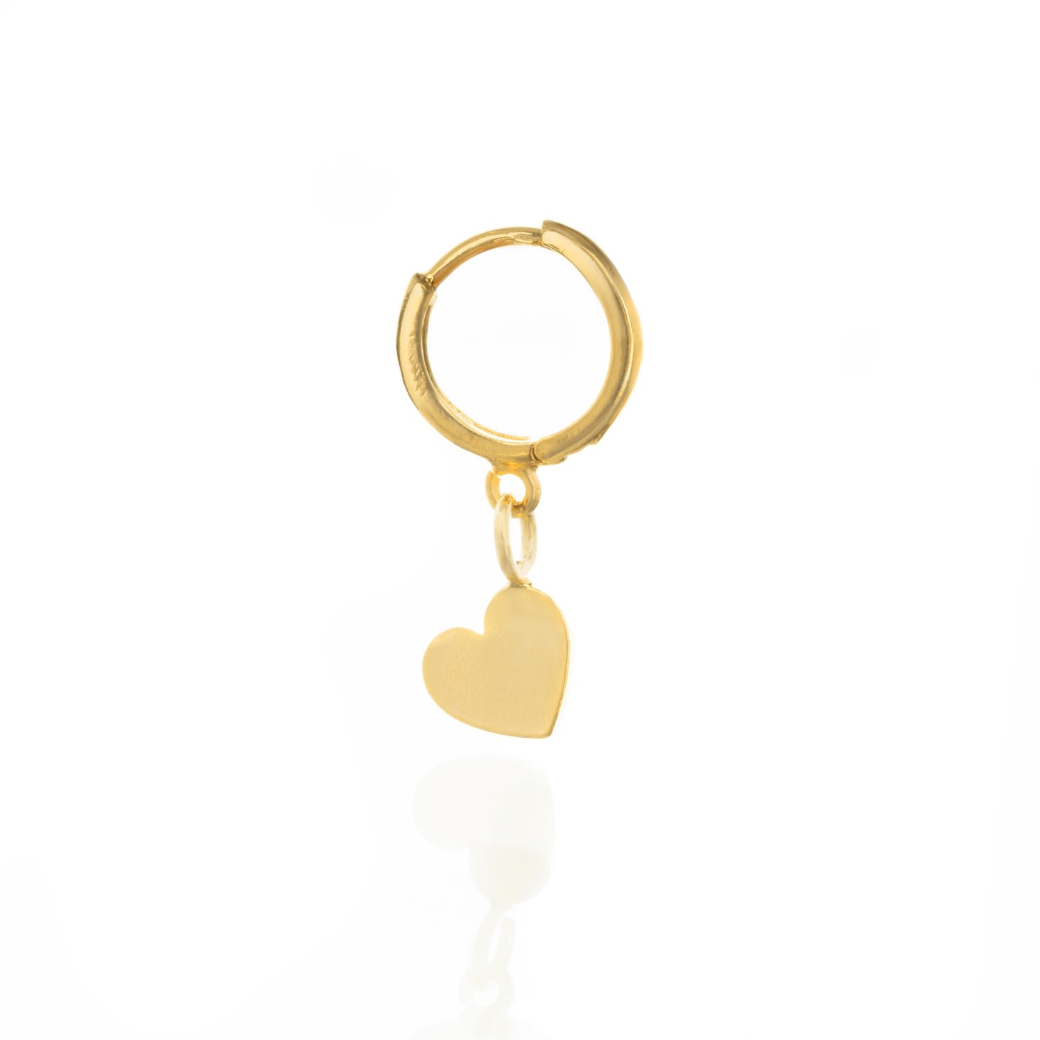 C.j.m Women's Gold Solid Heart Huggie Single