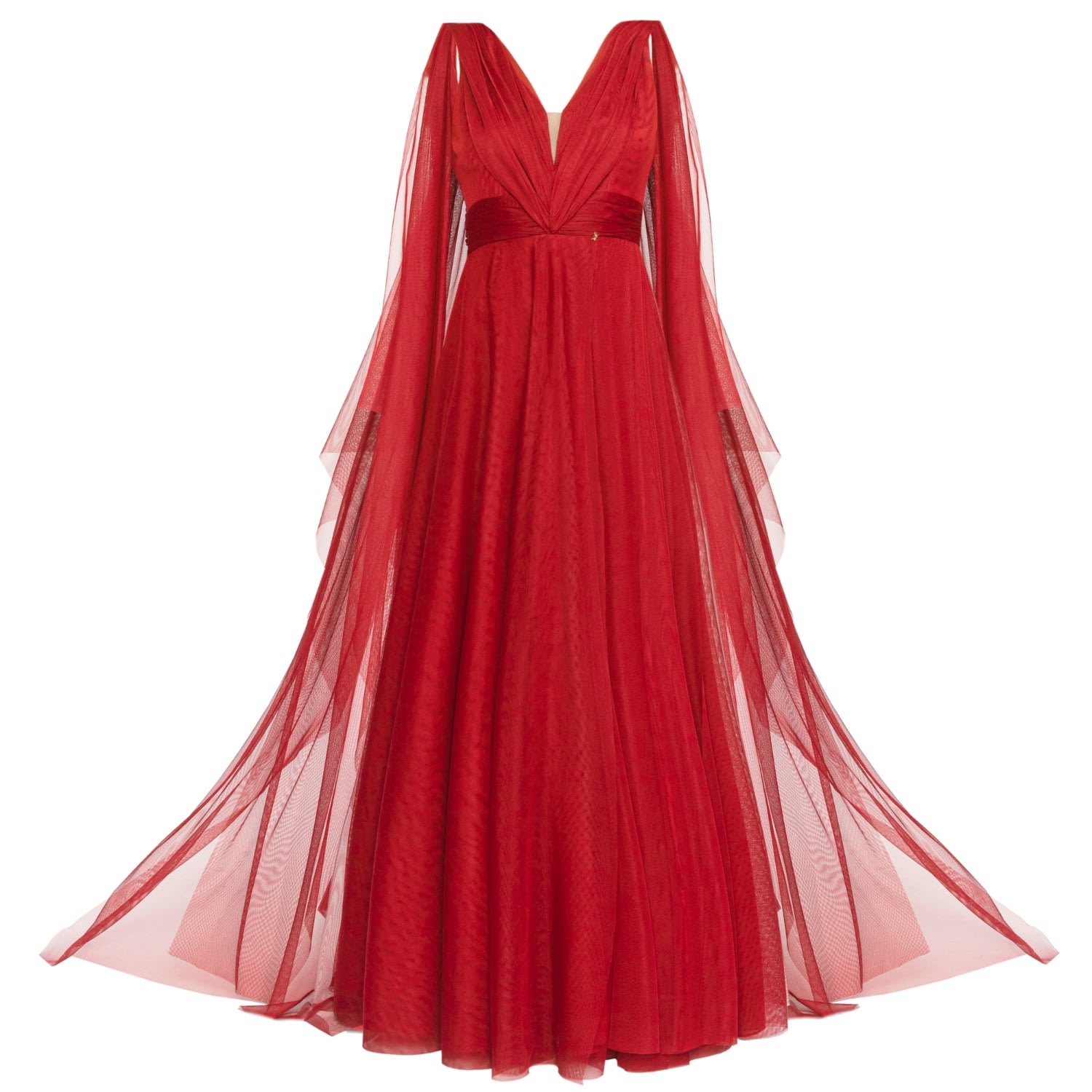 Angelika Jozefczyk Women's Terracotta Tulle Evening Gown Red