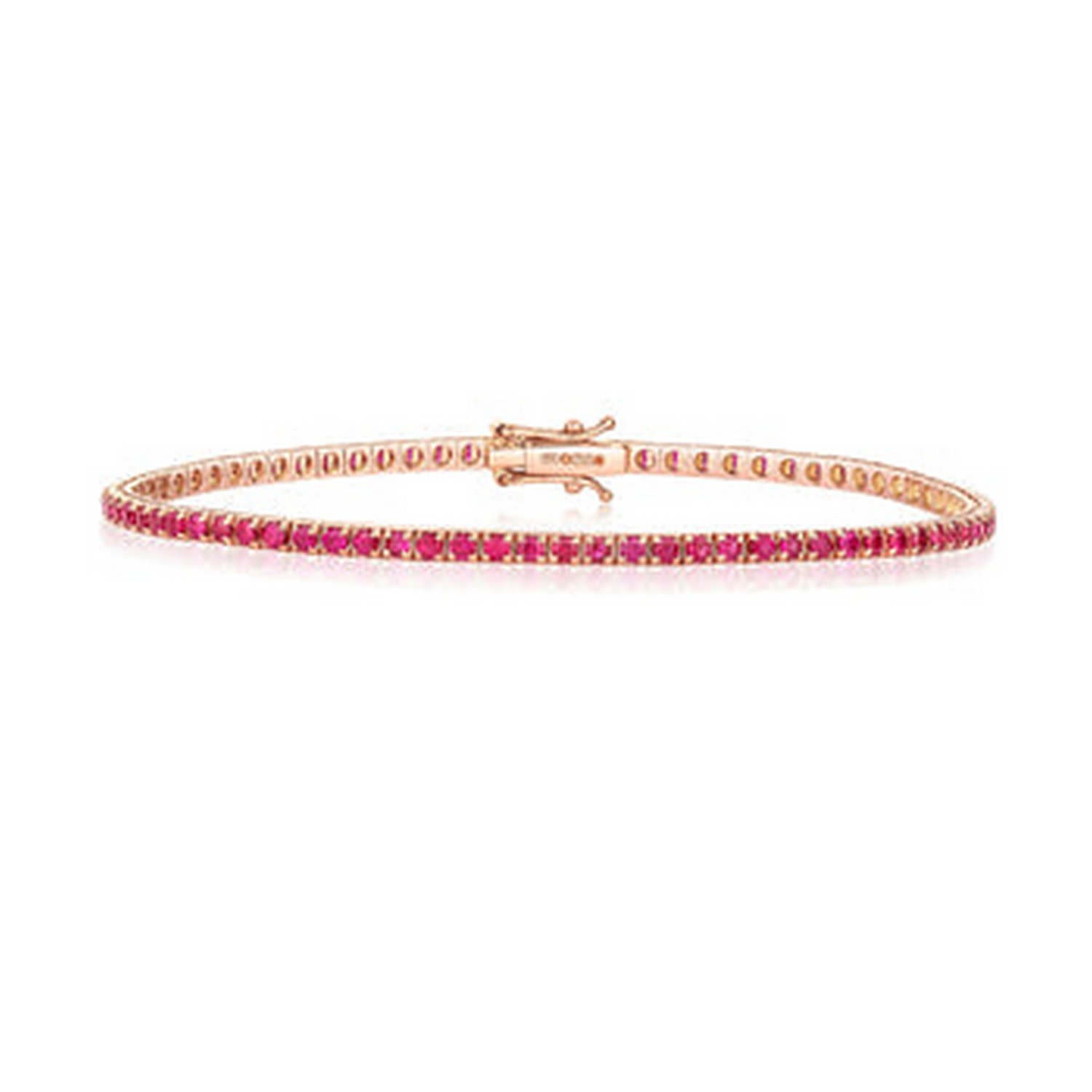 Women’s Ruby Tennis Bracelet In Rose Gold Cervin Blanc