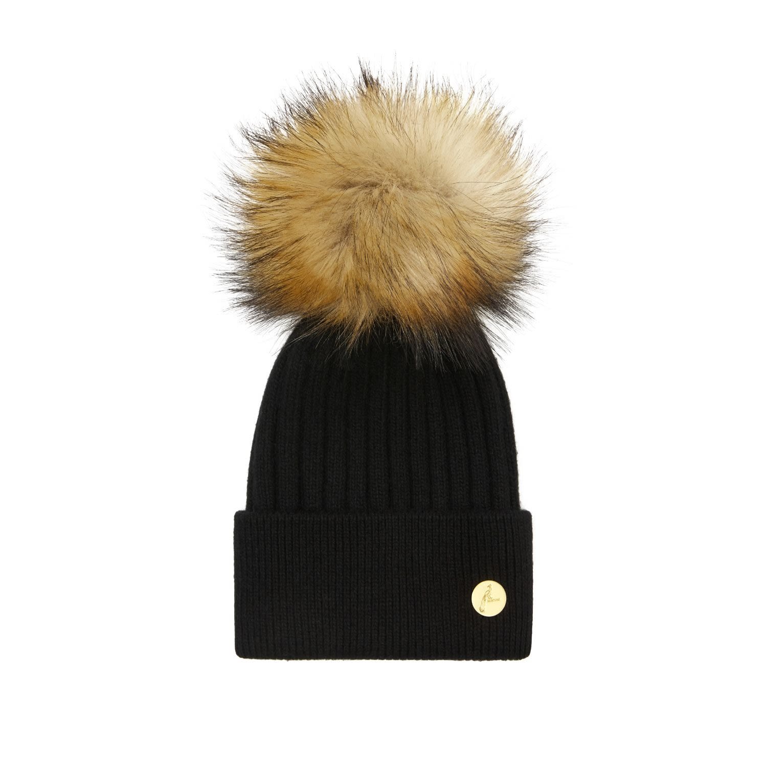 Women’s Arundel Cashmere Pom Pom Hat - Jet Black One Size Hortons England