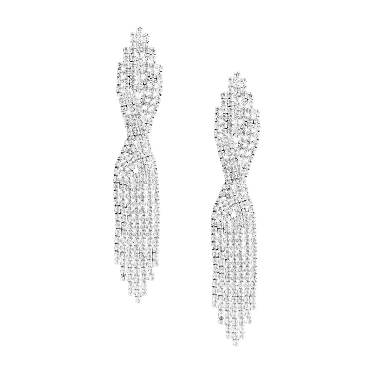 Women’s White Georgina Crystal Dangle Earring The Gala