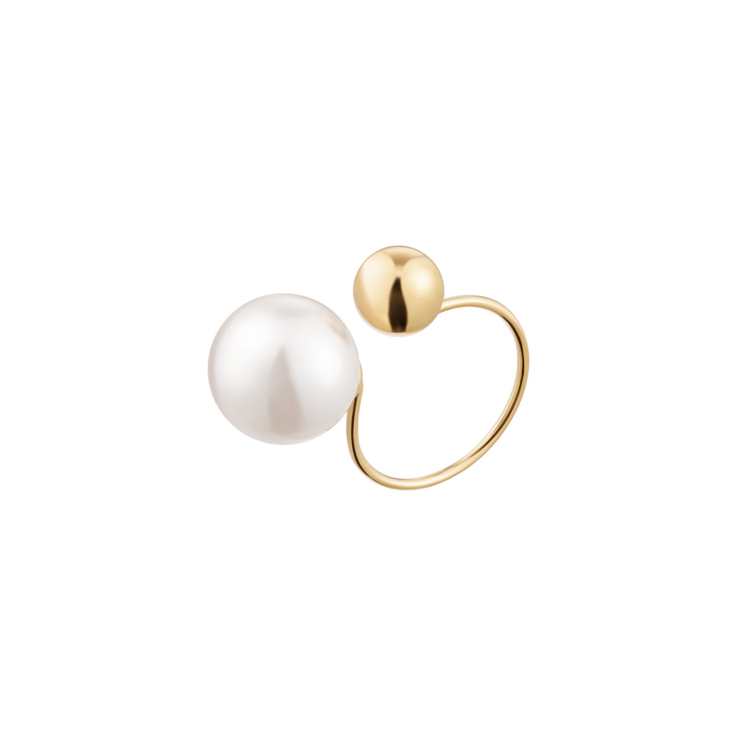 Women’s Gold Minimalism Galet Pearl Ear Cuff Me30