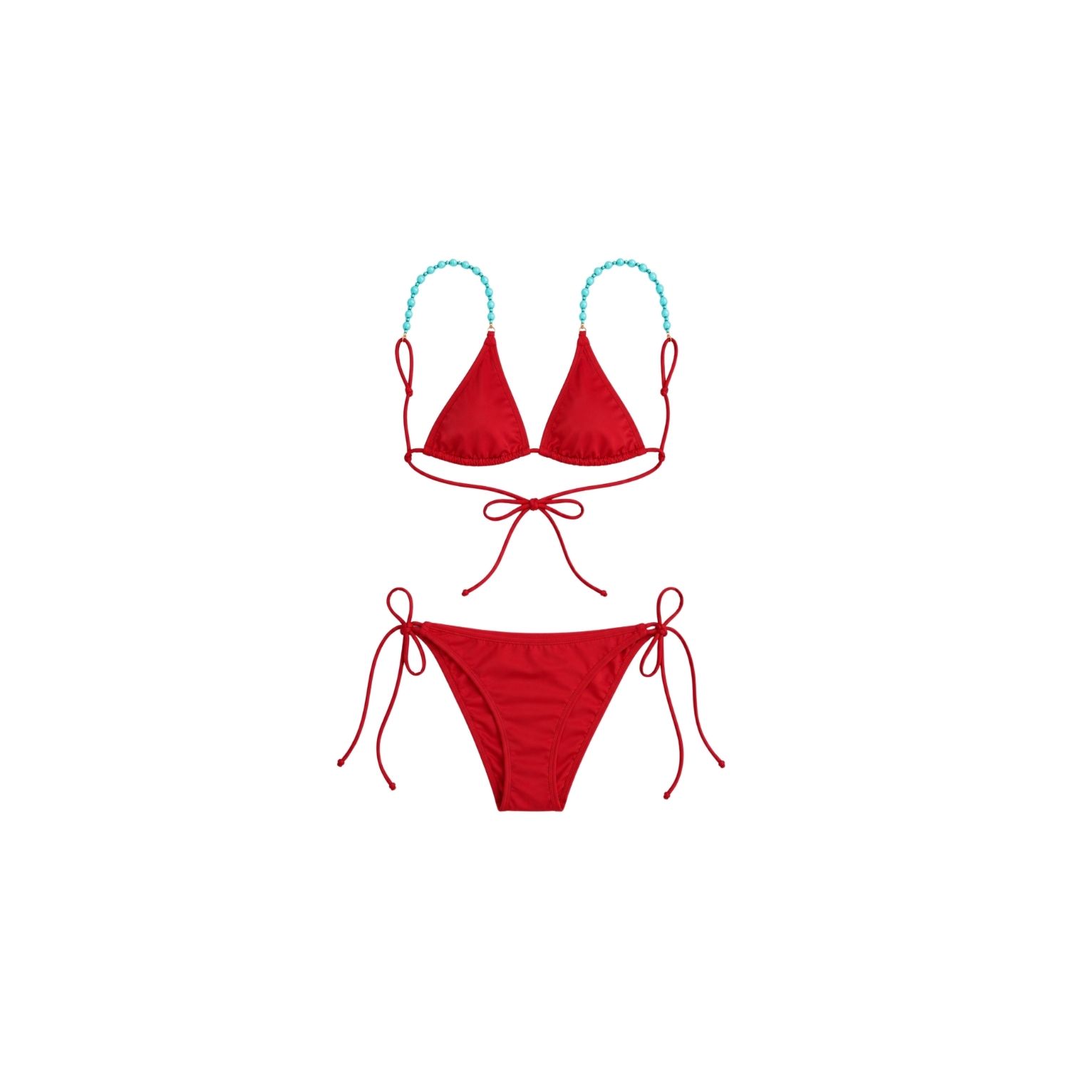 Women's Red Chimi Bikini In Cherry | Medium | Luisadelmar Swimwear