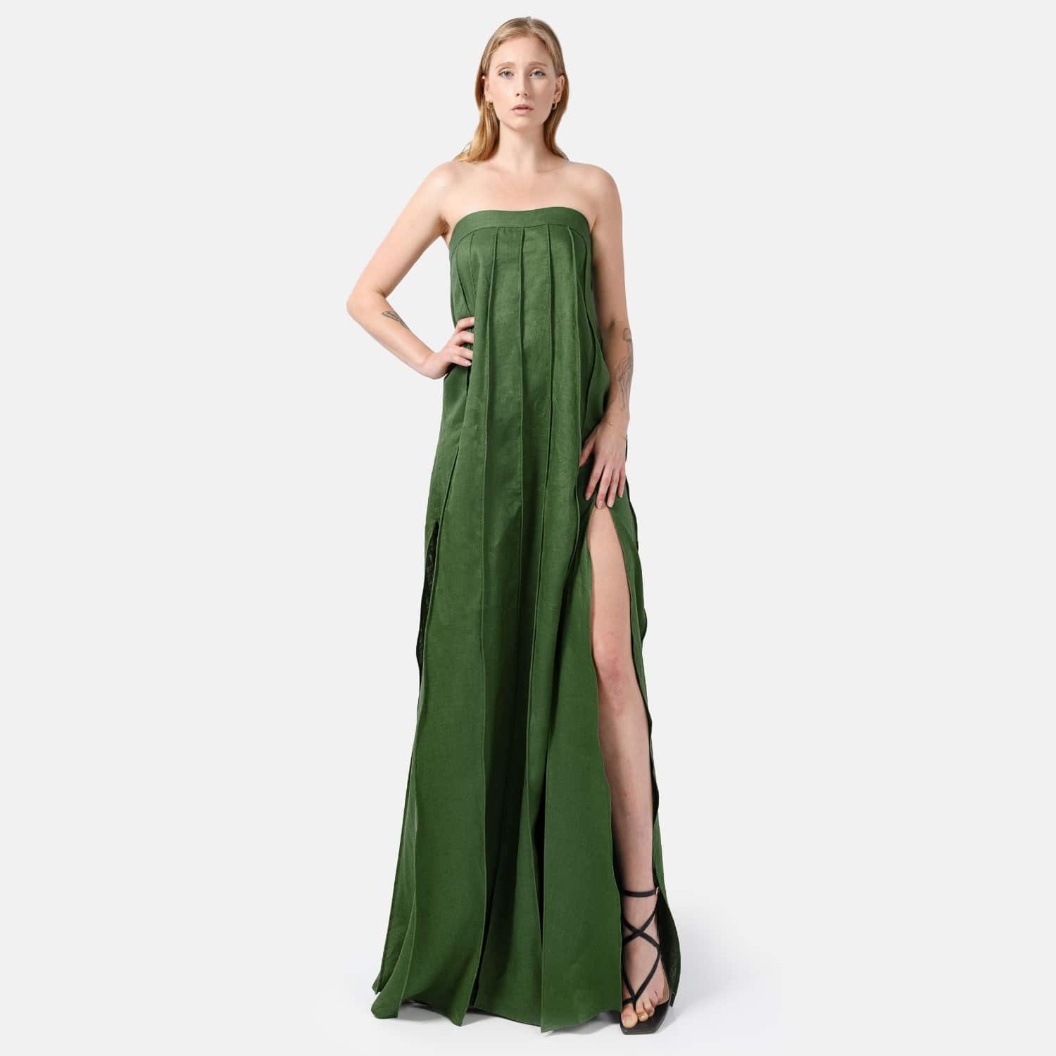 olive green high low dress Boden Women's Imelda Kimono Jersey Dress in Green