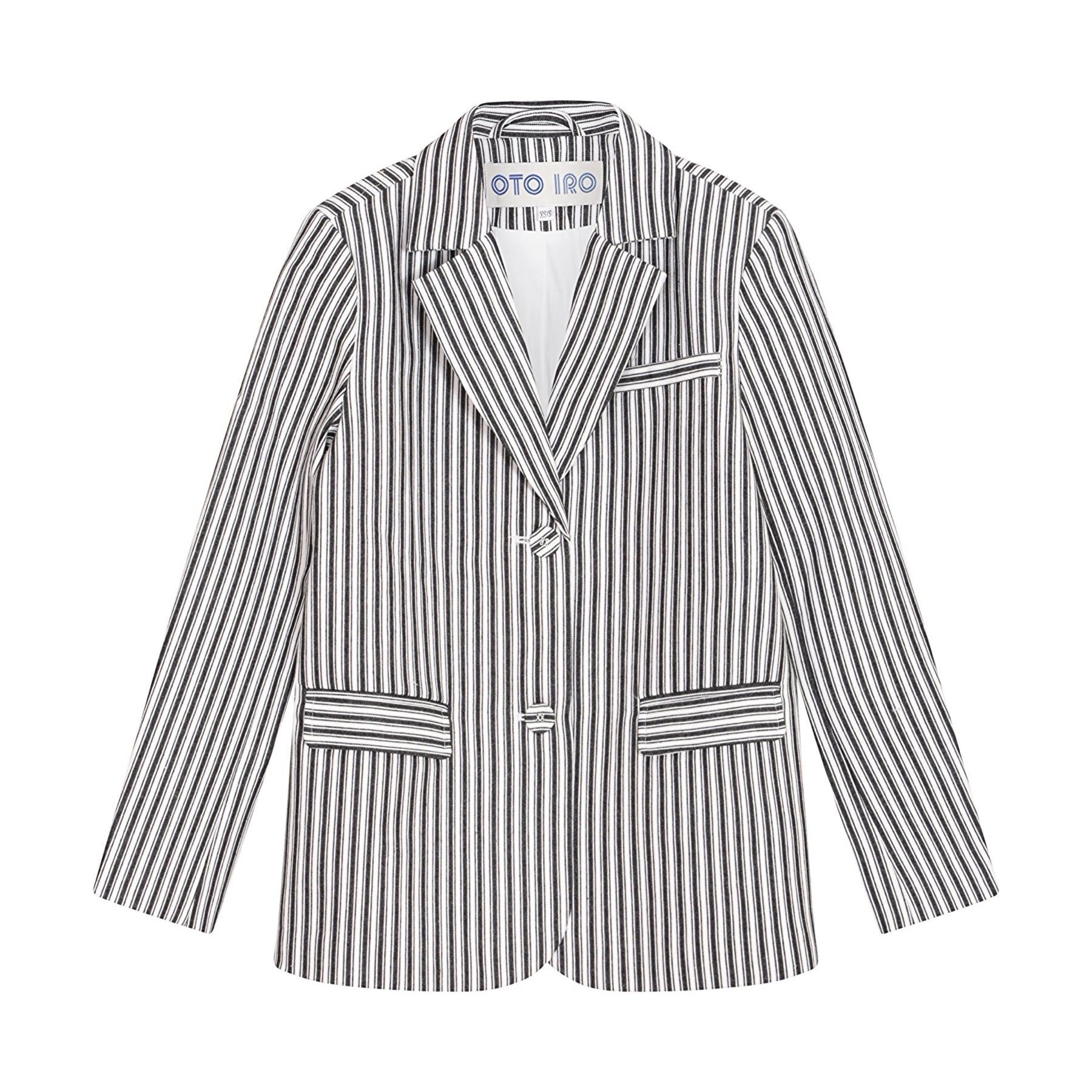 London Atelier Byproduct Women's Black / White Black White Striped Tailored Blazer In Black/white