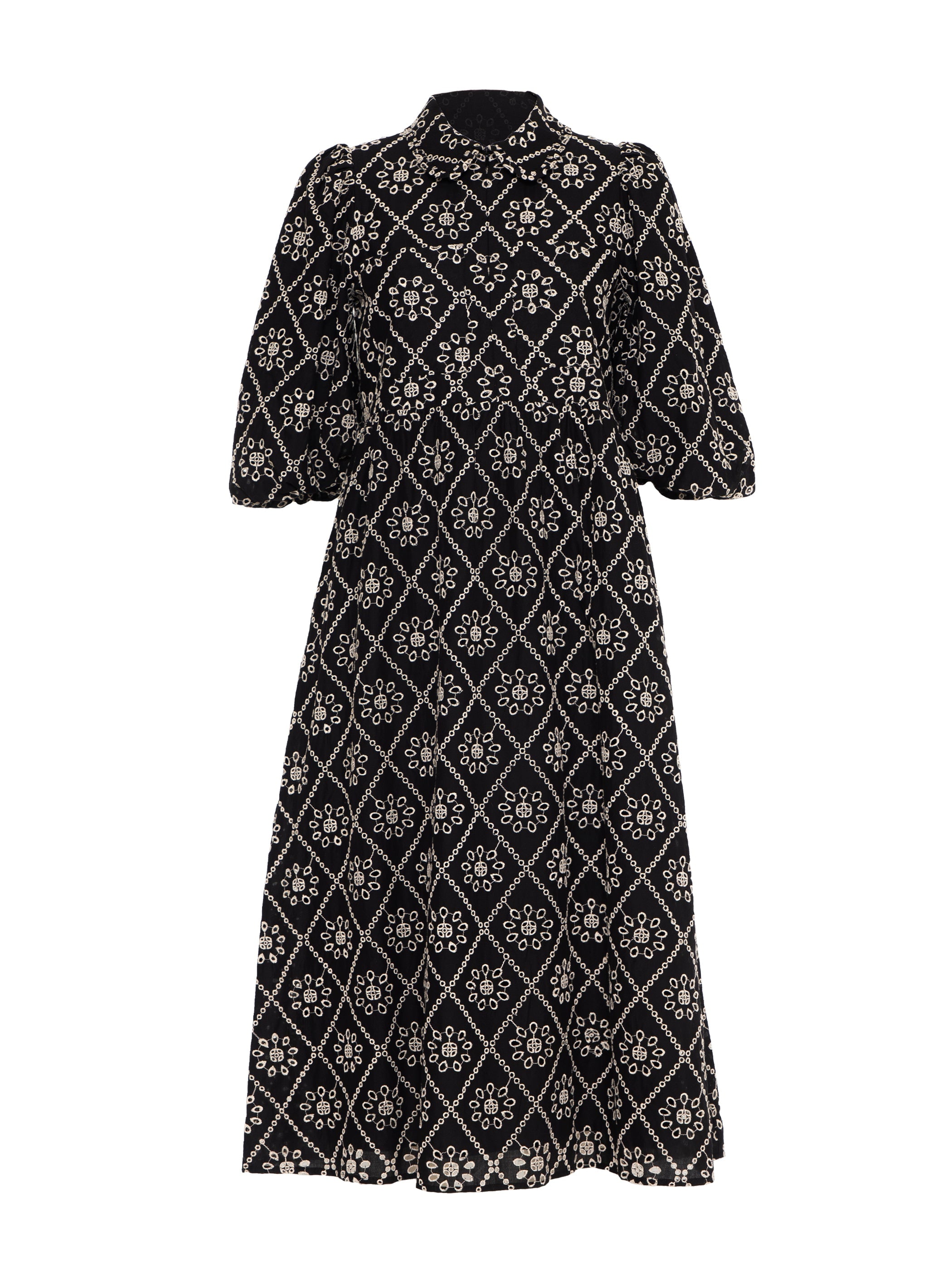Rose & Nancy Women's Black / White Lucille Black And White Broderie Dress In Multi