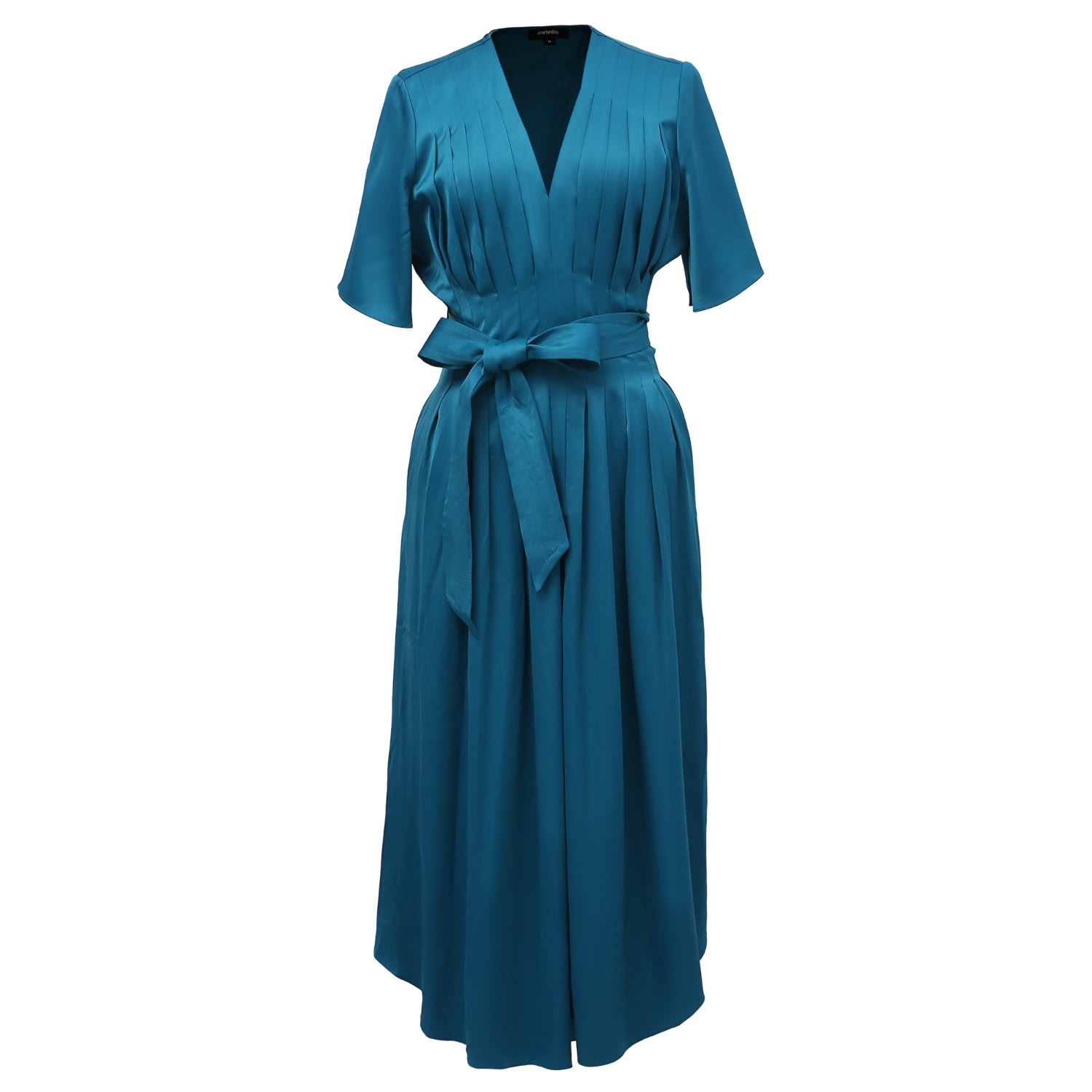 Smart And Joy Women's Multi Pleats Satin Gown - Blue In Blue
