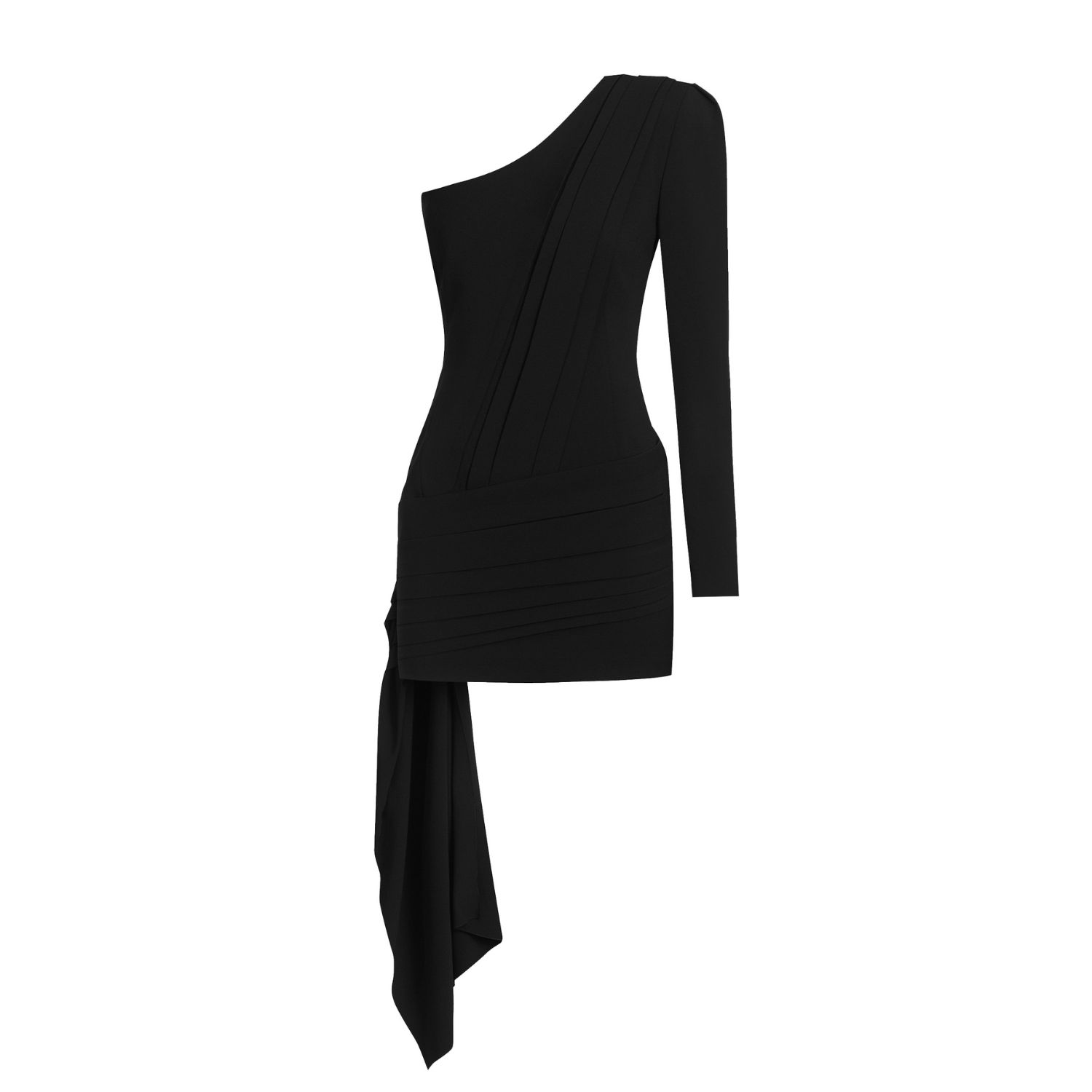 Women’s One Shoulder Jersey Black Dress Small Epuzer