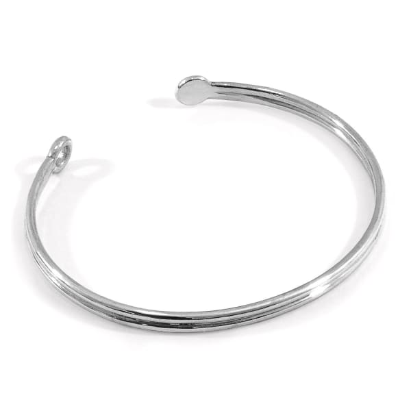 Anchor & Crew Bartlett Inline Midi Geometric Silver Bangle In Silver