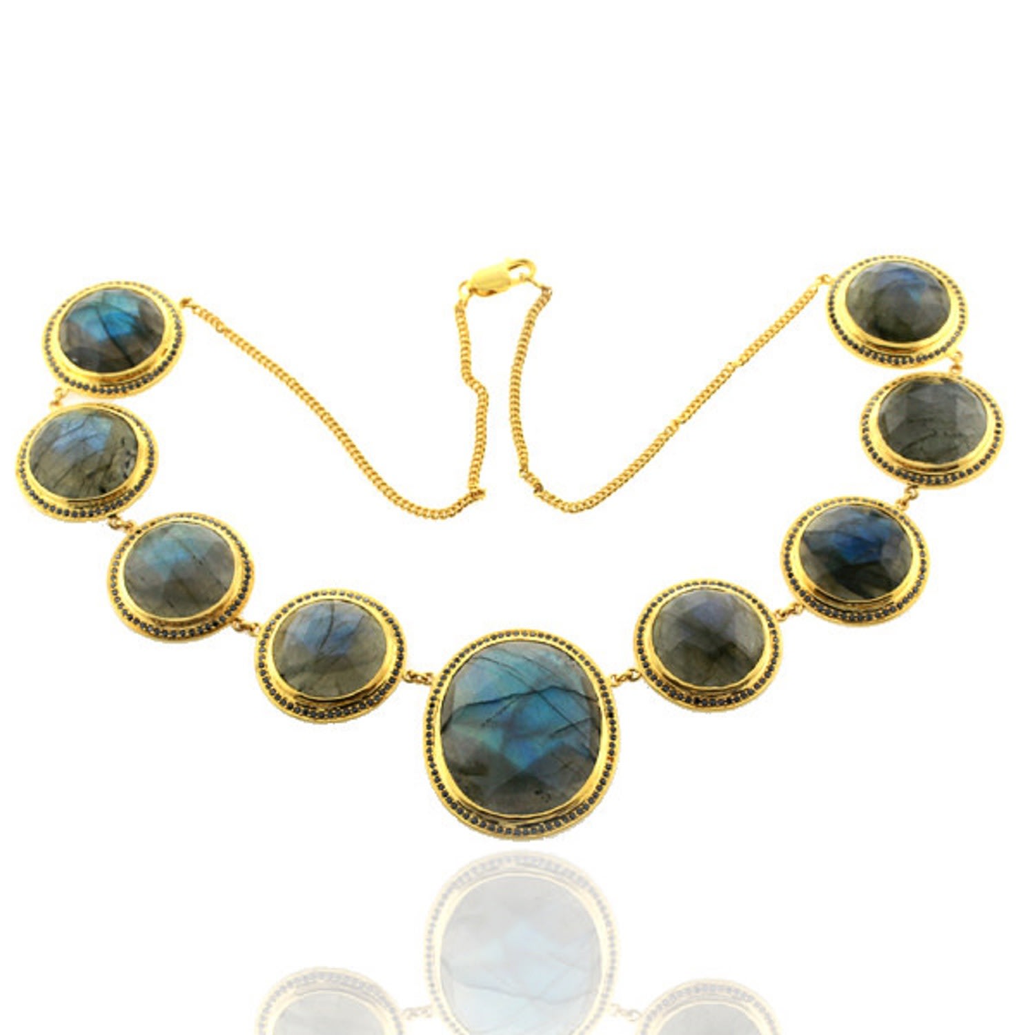 Women’s Gold / White Labradorite Matinee Necklace Yellow Gold Jewelry Artisan