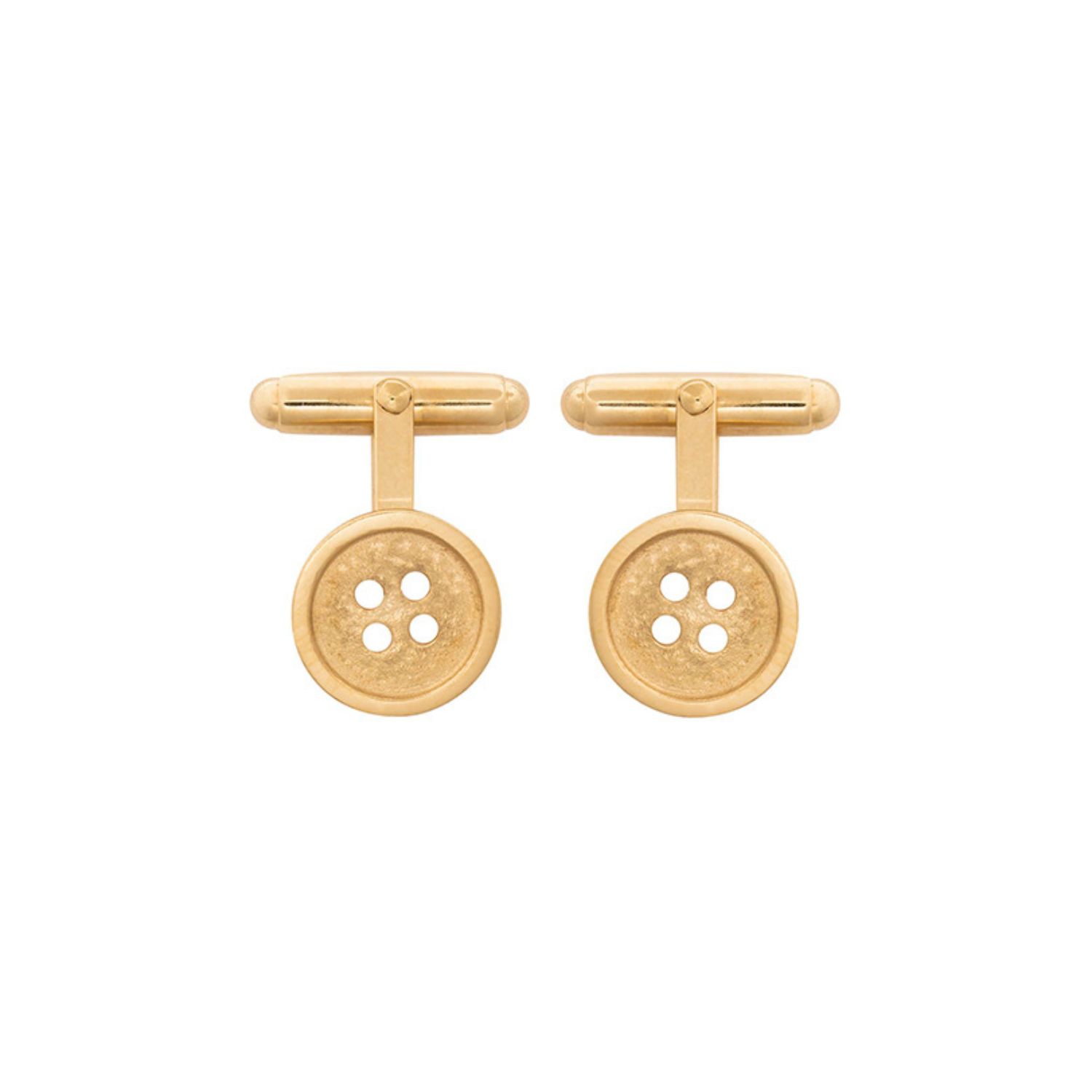 Men's Button Cufflinks 18Ct Gold Vermeil | Edge Only