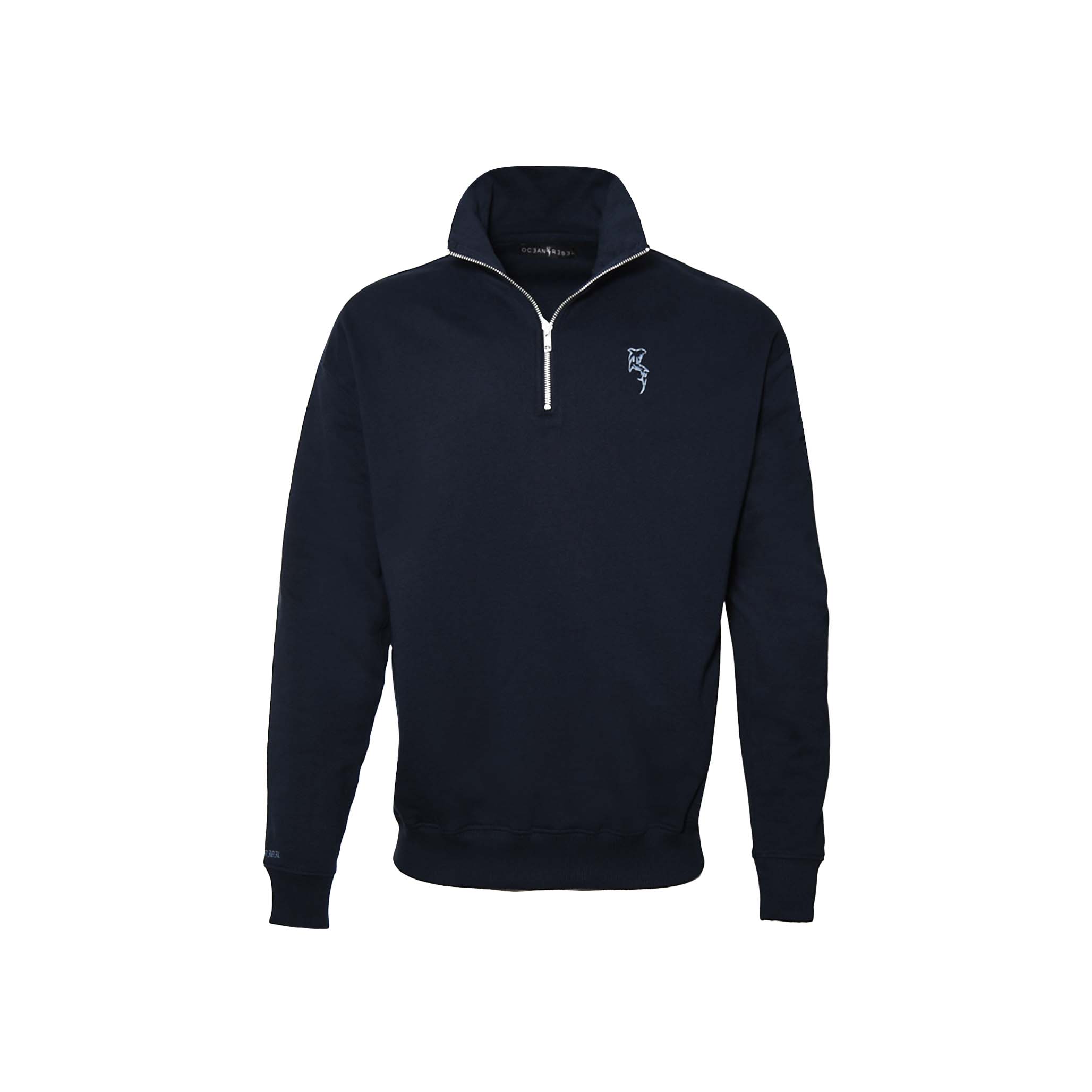 Men’s Blue Oversized Quarter Zip Sweatshirt - Navy Extra Small Ocean Rebel