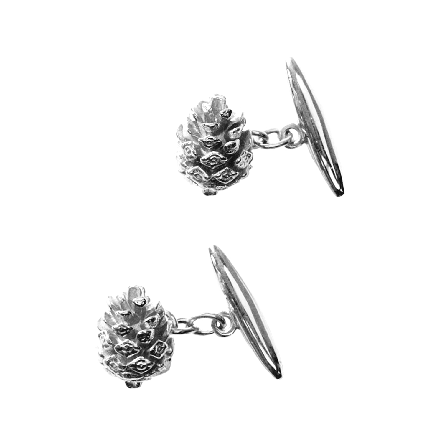 Men's Baby Pine Cone Cufflinks - Silver | Lee Renee