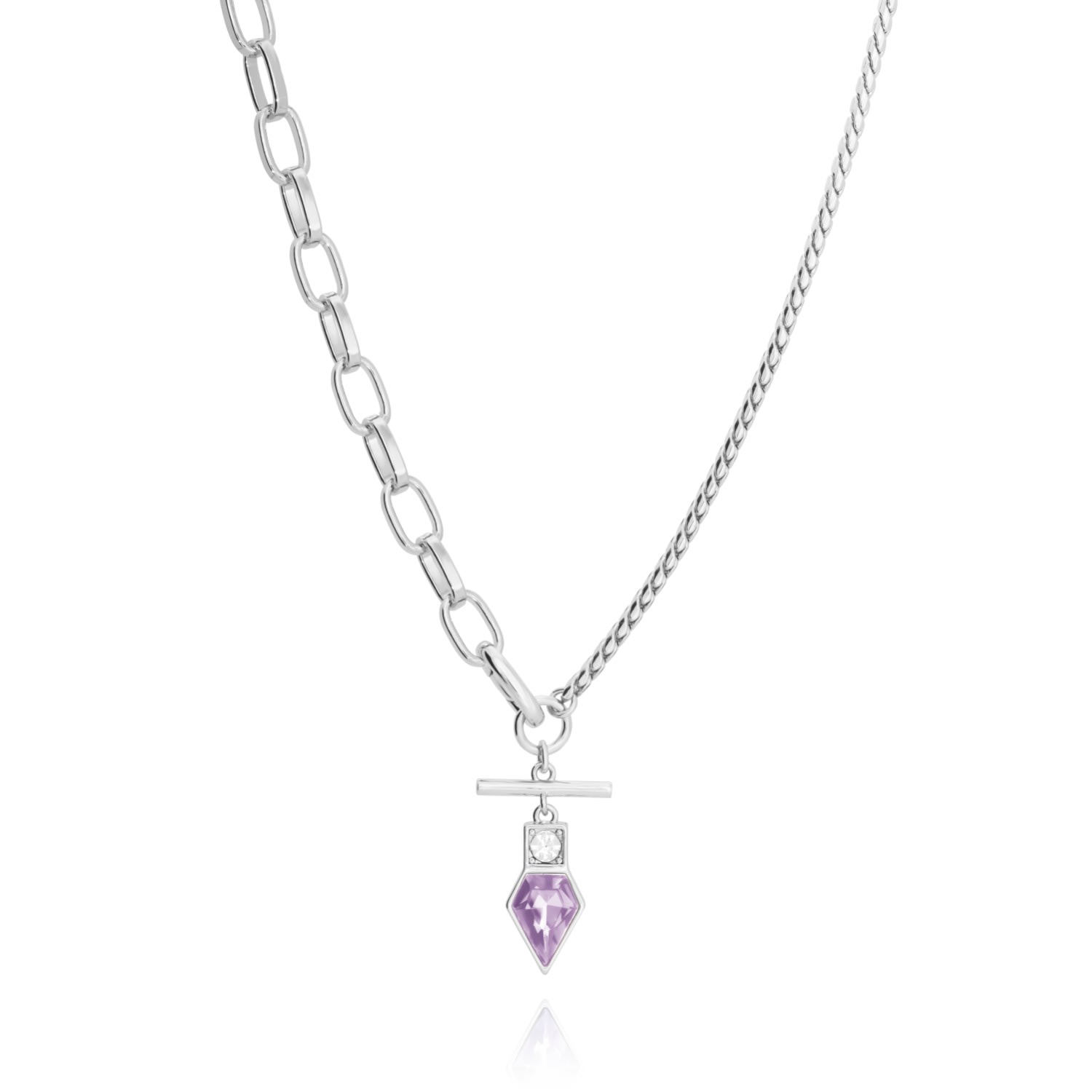 Women’s Zari Silver Violet Necklace 33mm