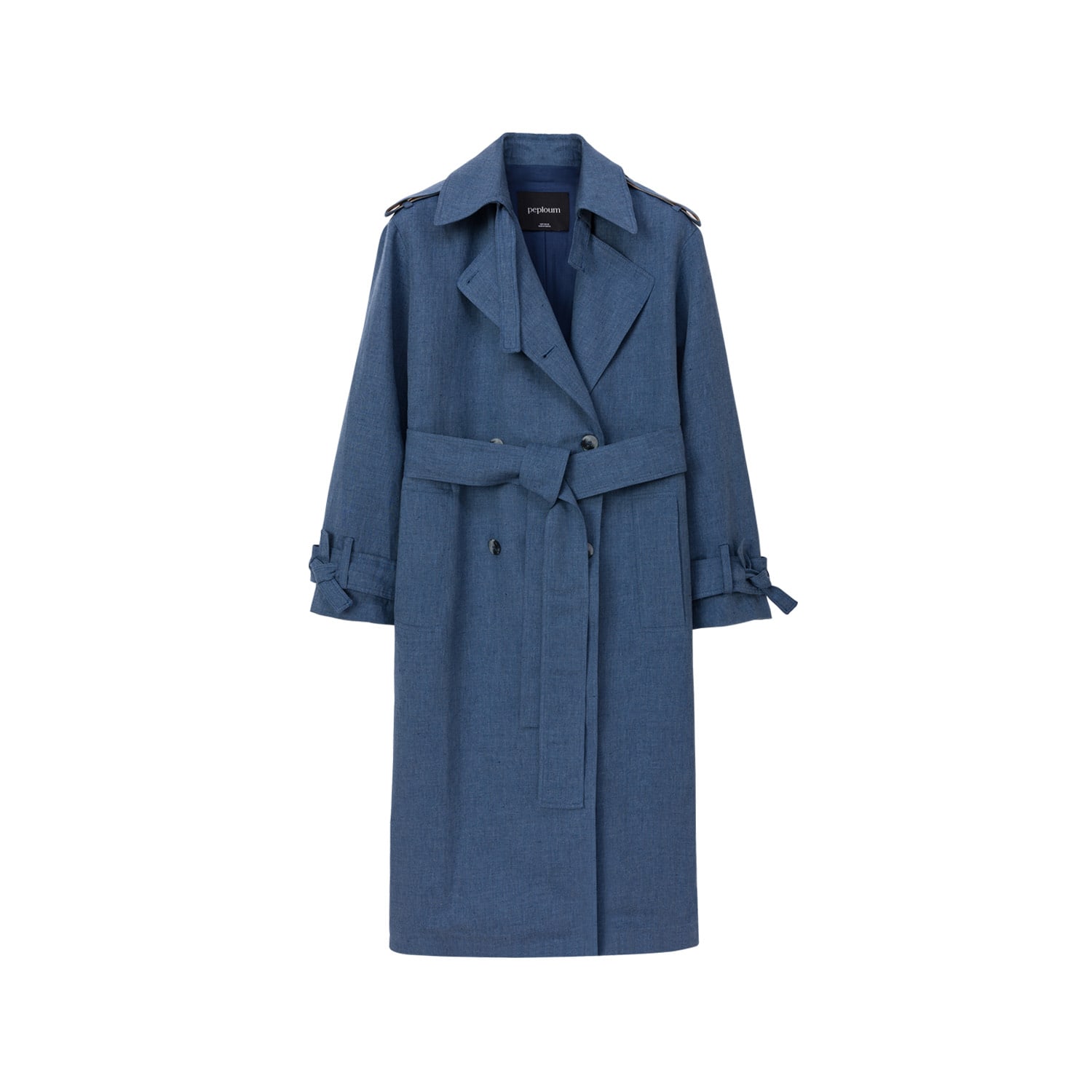 Peploum Women's Ise Trenchcoat In Denim Blue In Blue