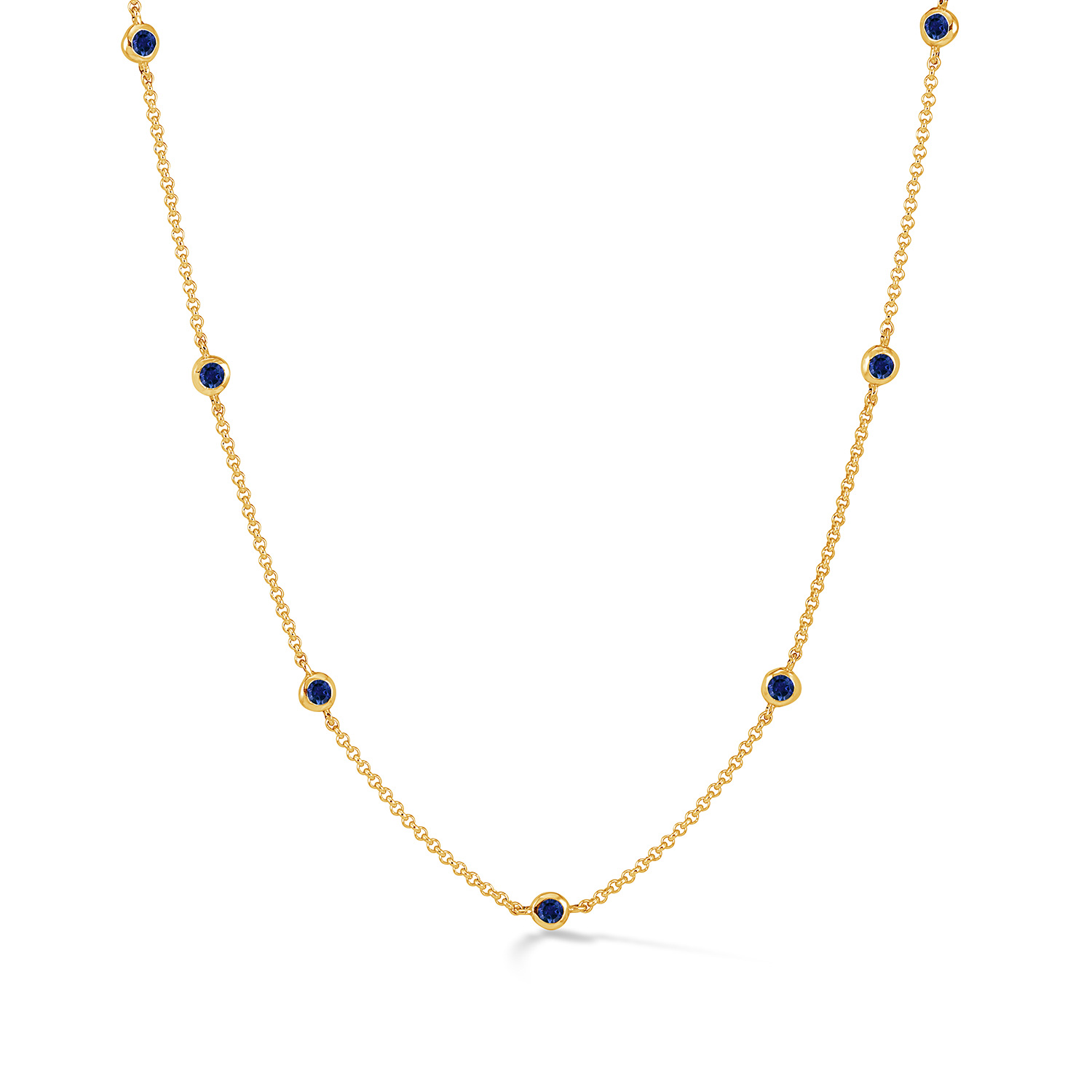 Dower & Hall 18k Yellow Gold Vermeil Sapphire Chain Necklace In Gold