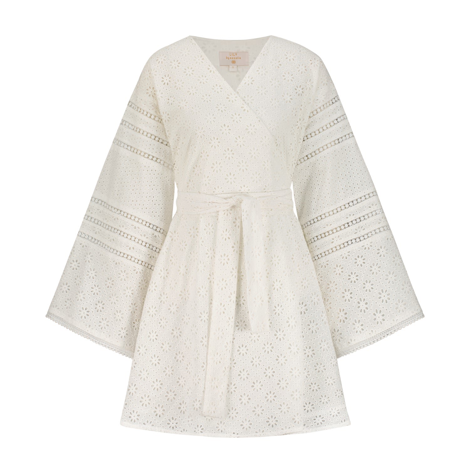 Azzalia Women's Fleuri Eyelet Breezy Flared Top- White In White