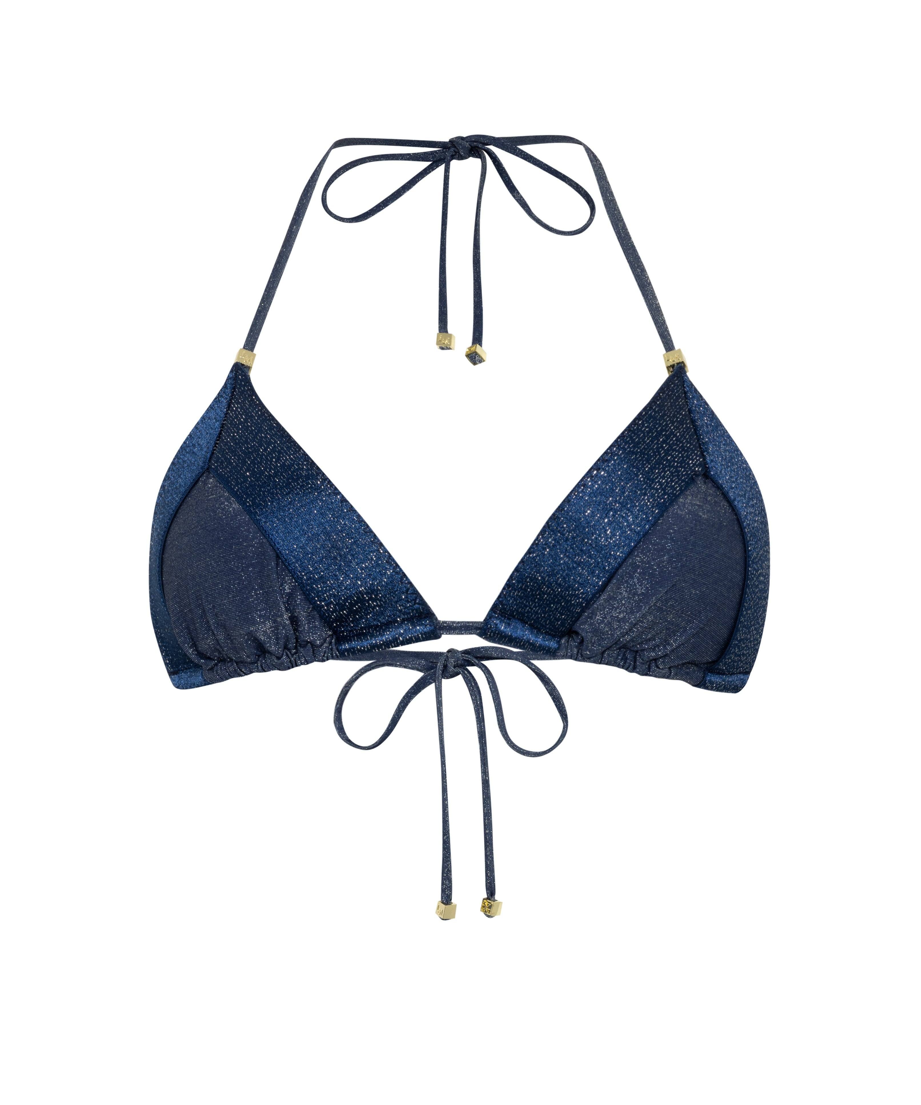 Leyla Maya Women's Blue Sevi Triangle Bikini Top - Navy In Blue