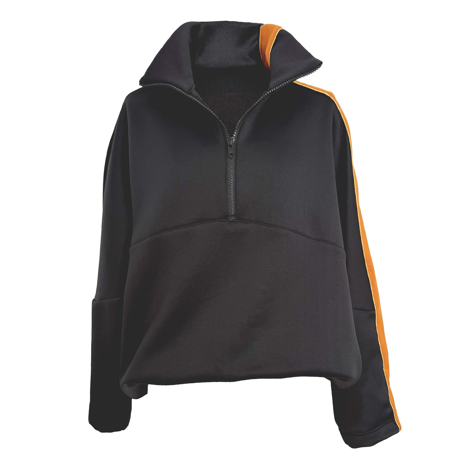 Youmsara Men's Black / Gold / Brown Freya Half-zip Sweater – Two-tone Black & Camel Knit