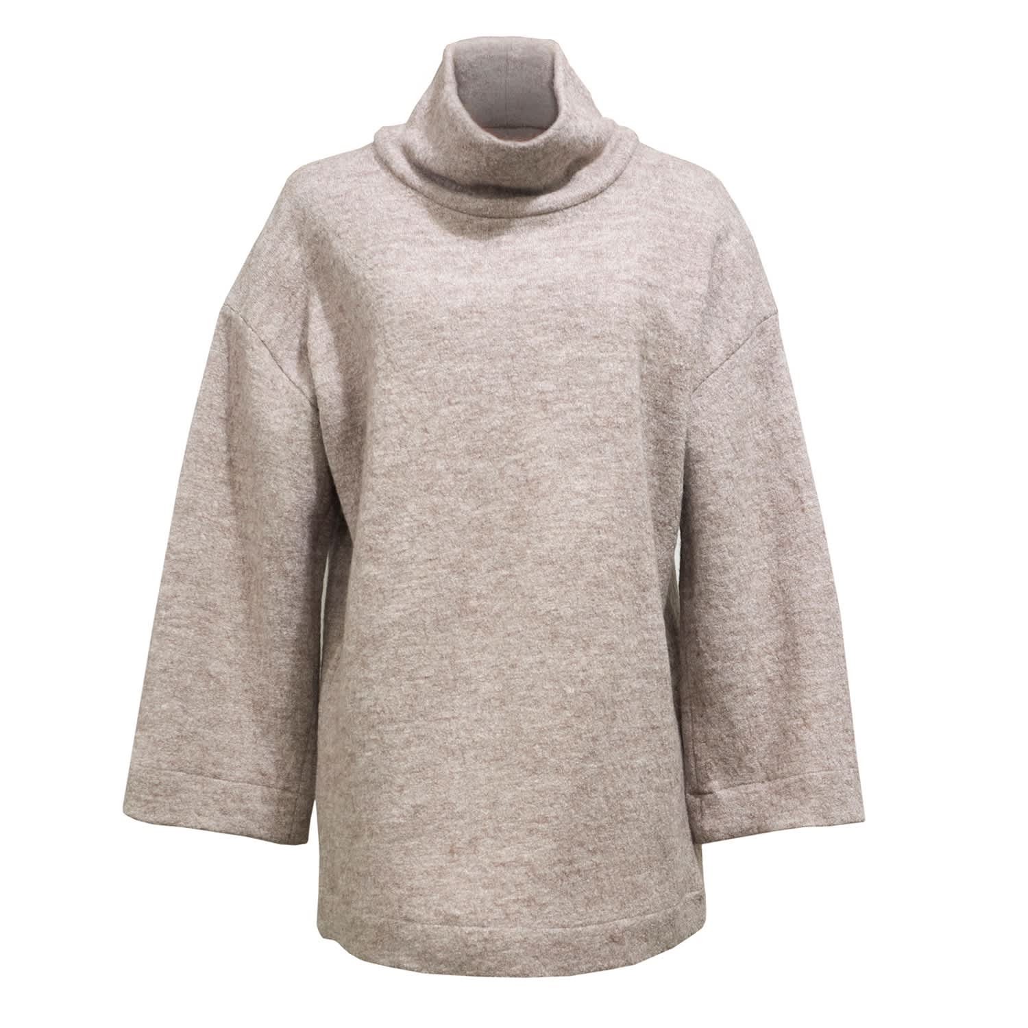 roll neck beige jumper