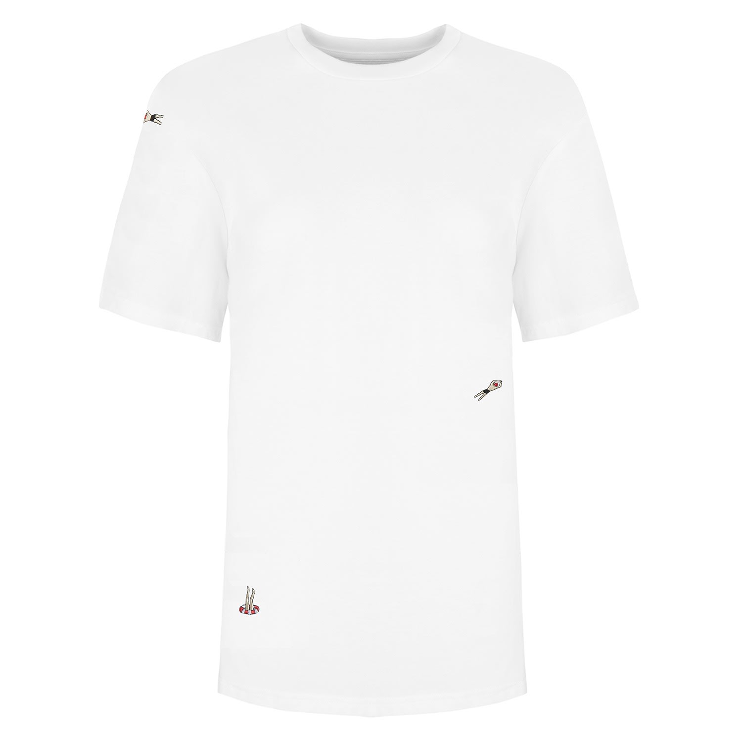 Ingmarson Swimmers Embroidered T-shirt White Men In White