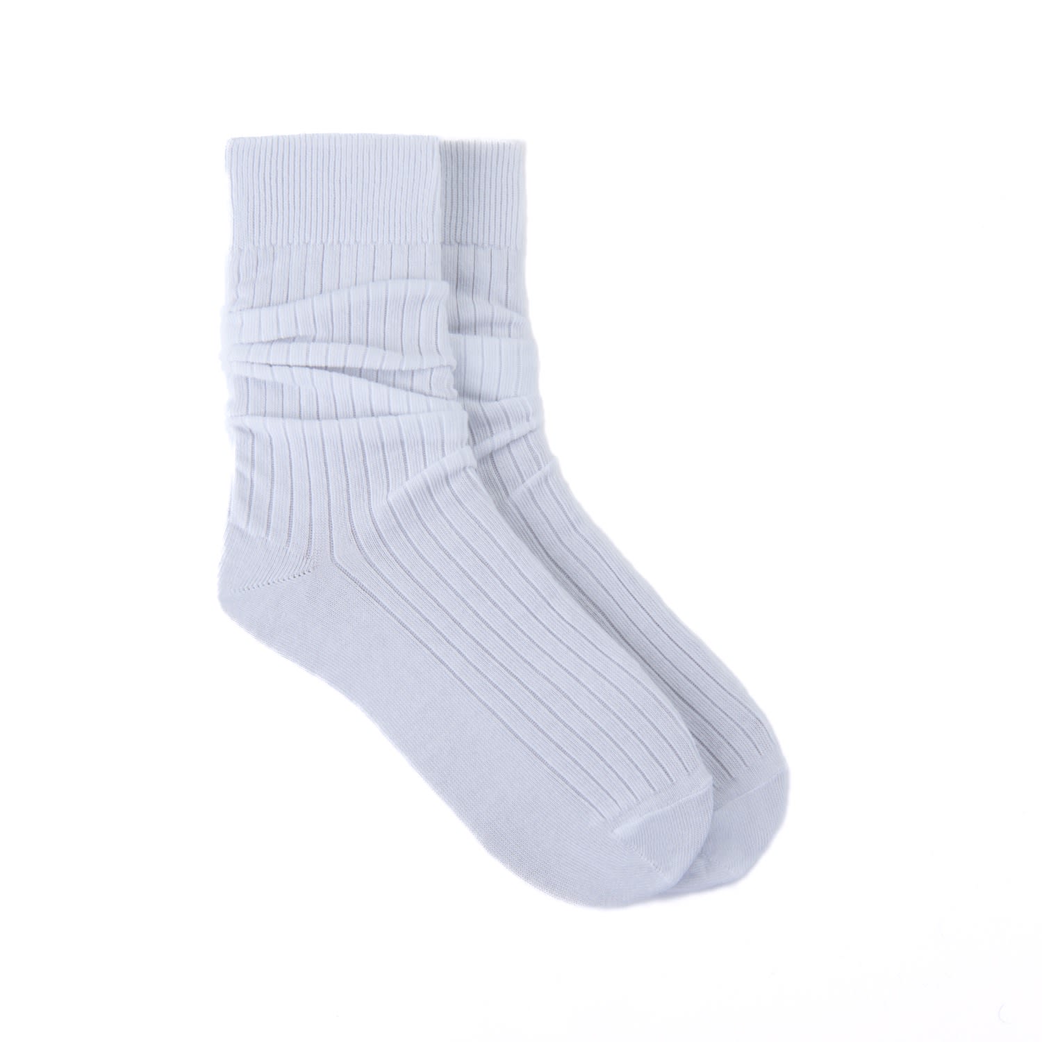 Karlina's Women's Mens Ribbed Cotton Socks Two Pack In White
