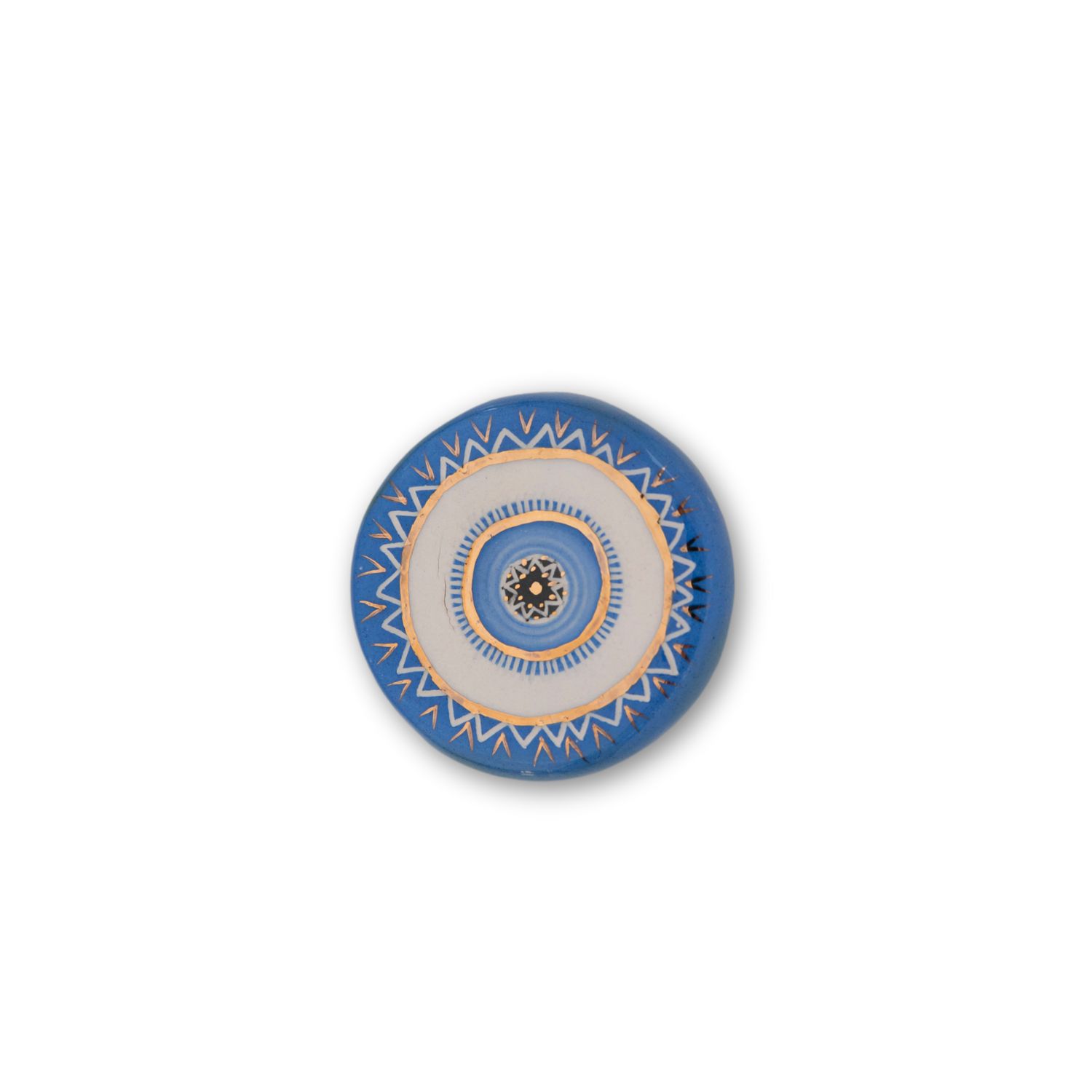 Atelier Simi Gold / Blue Handmade Gold Decorated Ceramic Evil Eye