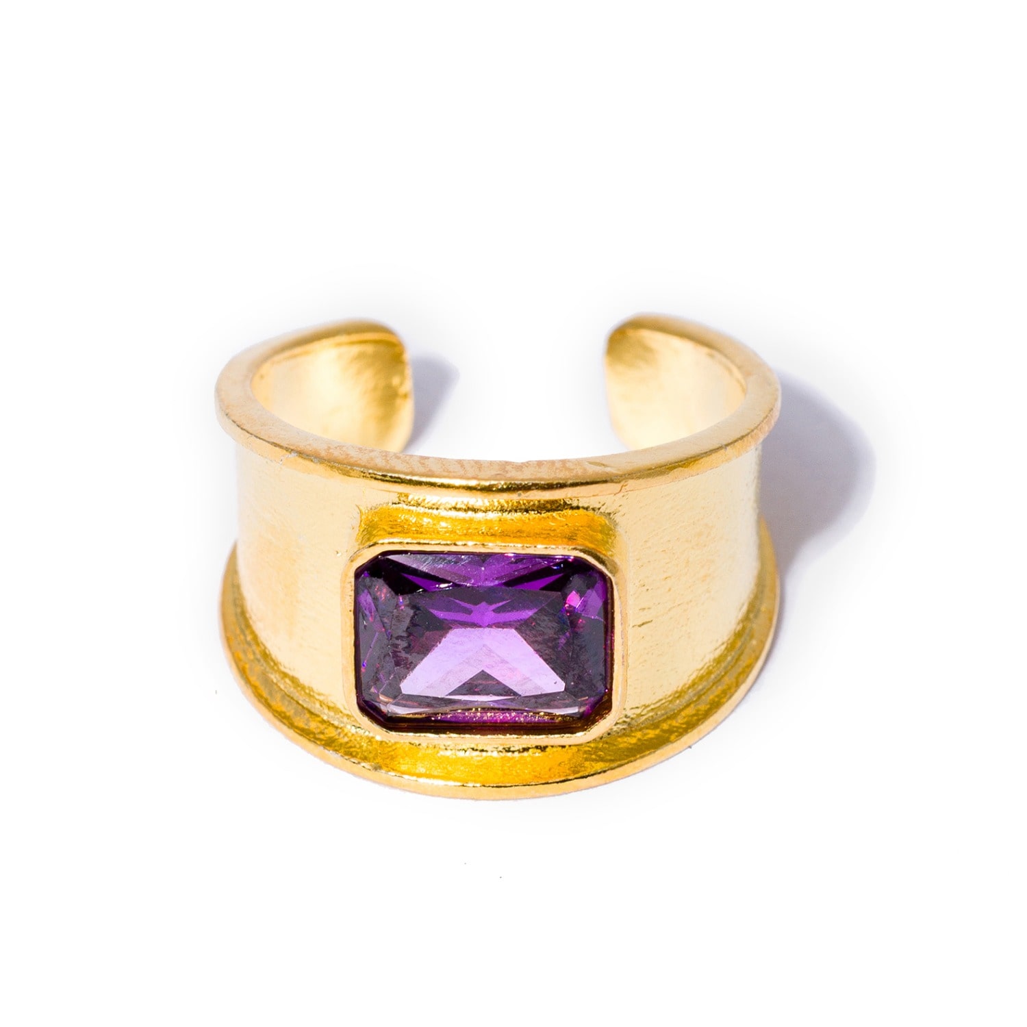 Kybele Studio Women's Gold / Purple Gold Purple Amethyst Gemstone Signet Ring In Multi