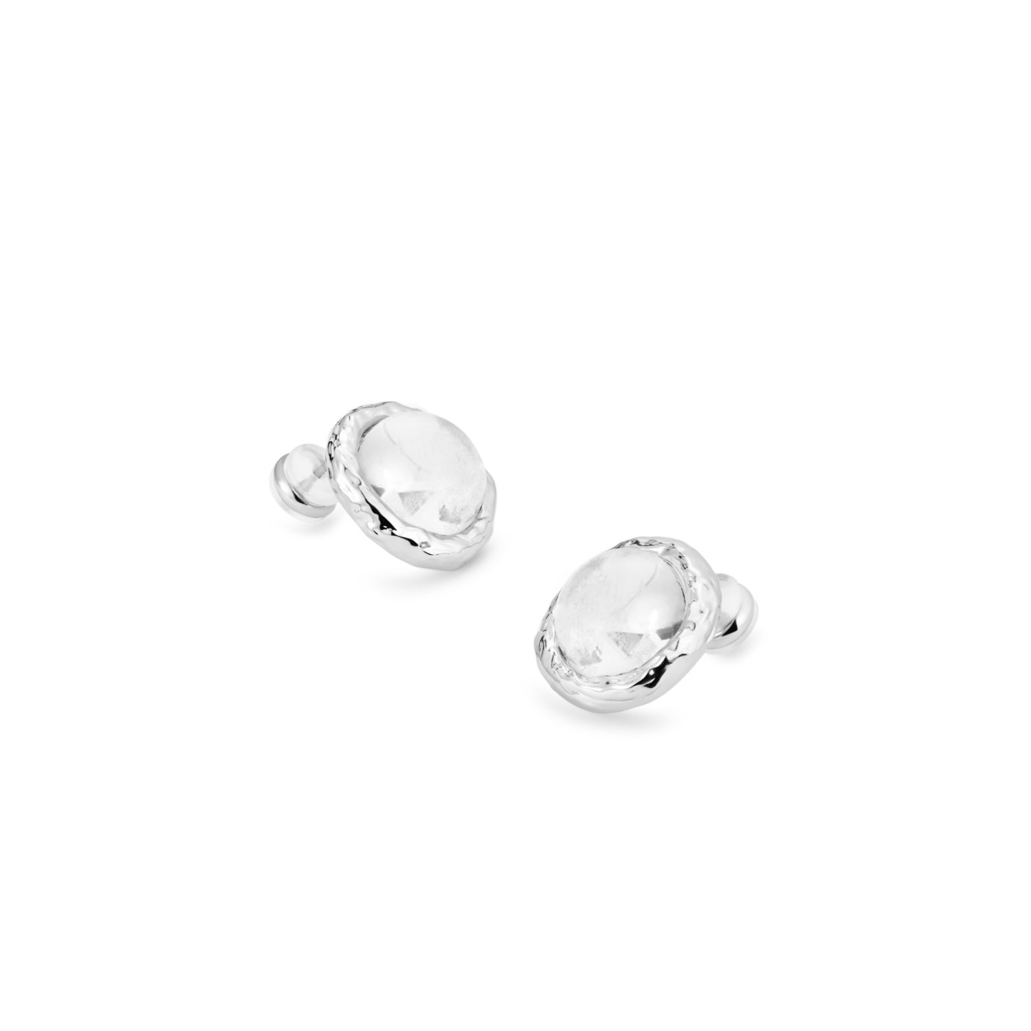 Retro Chic Women's Silver / White Aeolian Whispers Earrings - White Gold Plated