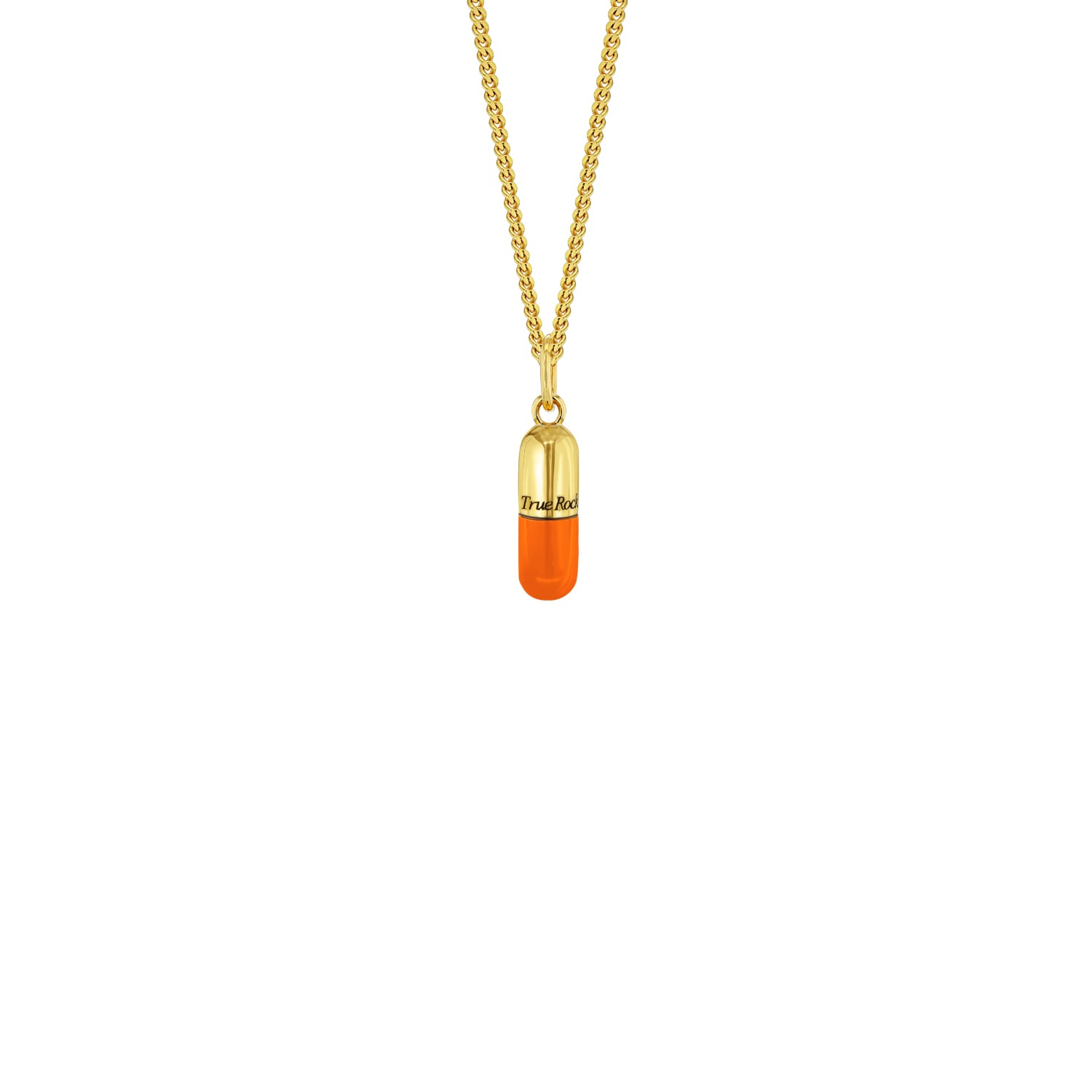 True Rocks Women's Yellow / Orange / Gold Orange & Gold Plated Mini Pill Pendant