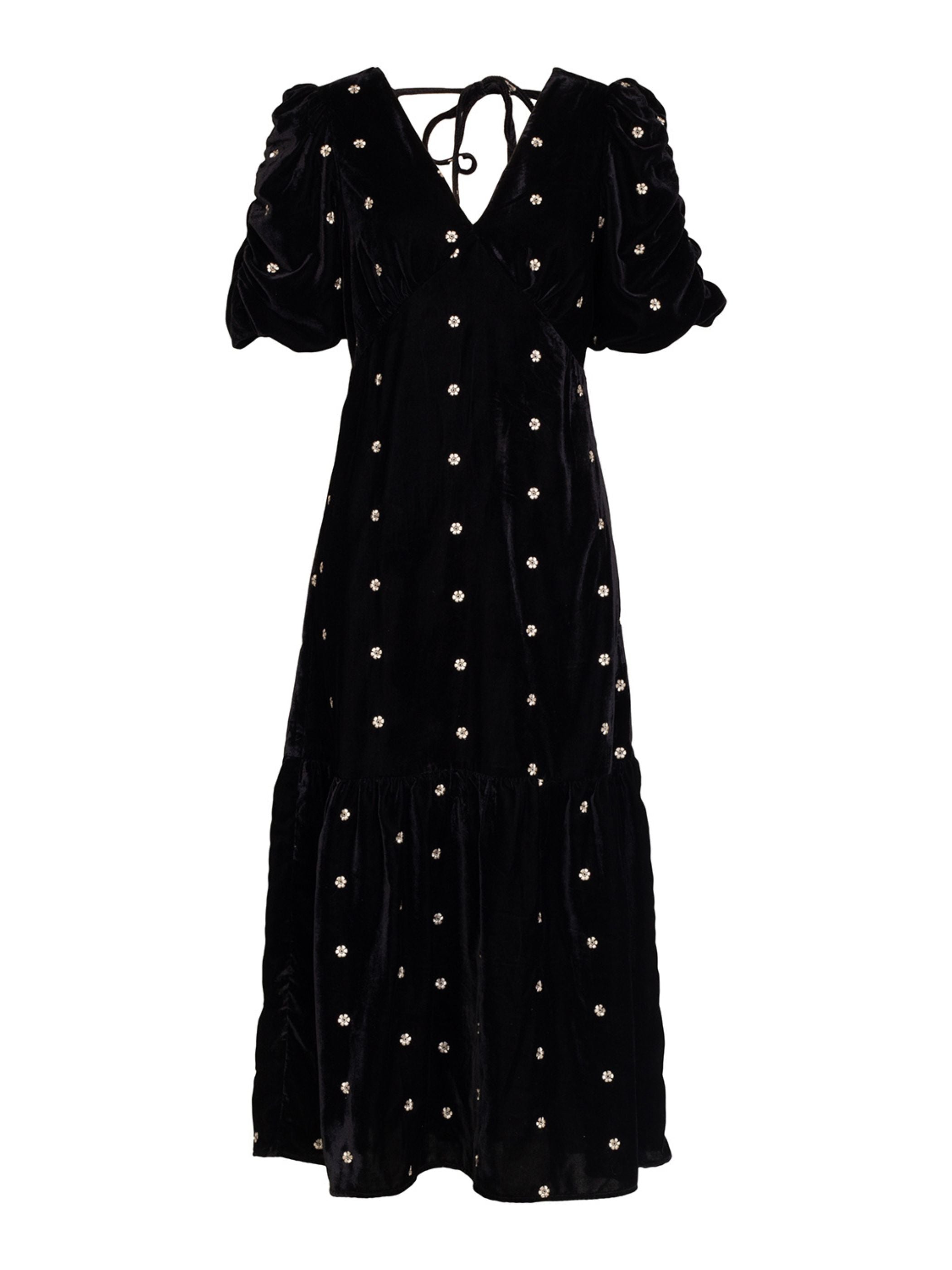 Mila Black Velvet Midi Dress | Rose & Nancy | Wolf & Badger