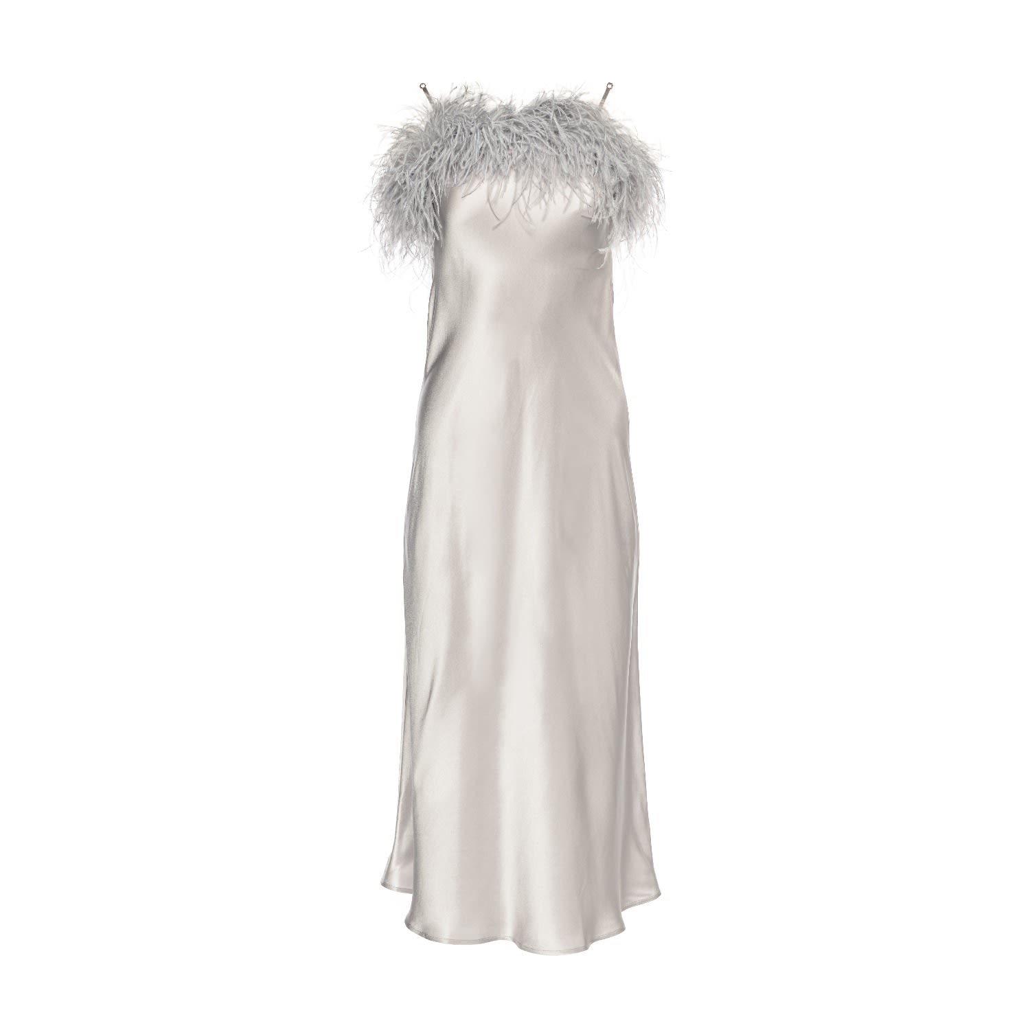 Women’s Silver Roma Silk Dress In Mist Medium Vasiliki Atelier