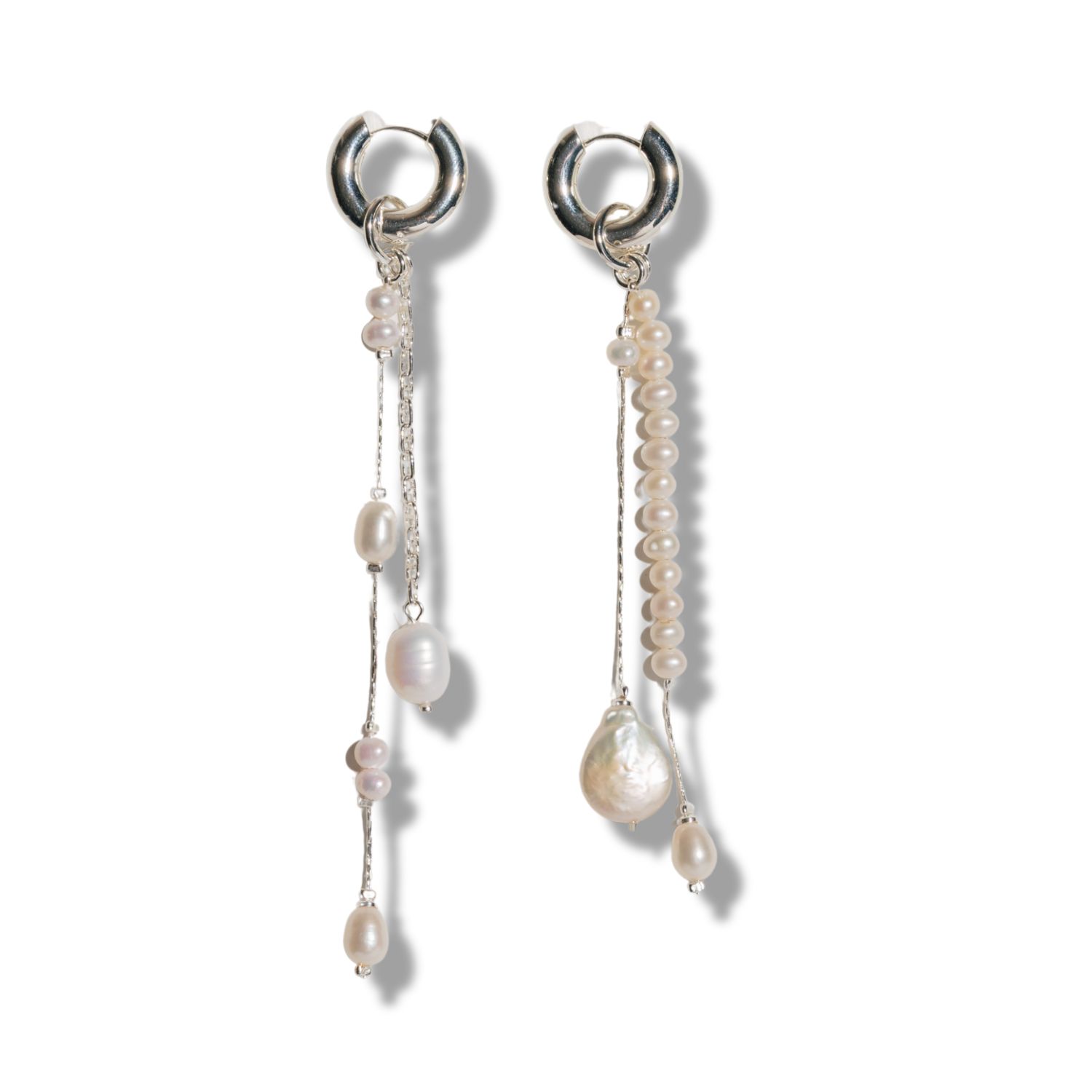 Women’s Gold / White A Pearl Like Me Earrings - Silver Mademoiselle Jules