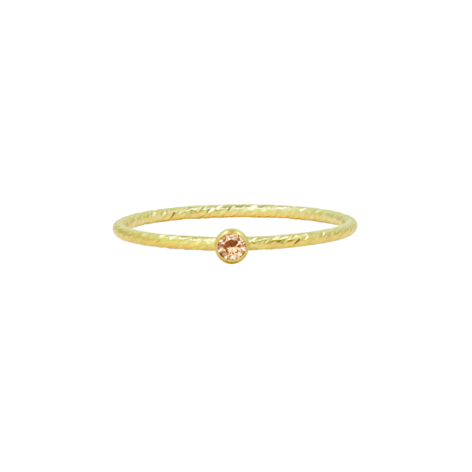 Women’s Gold Filled November Topaz Birthstone Stacking Ring Lucky Eleven