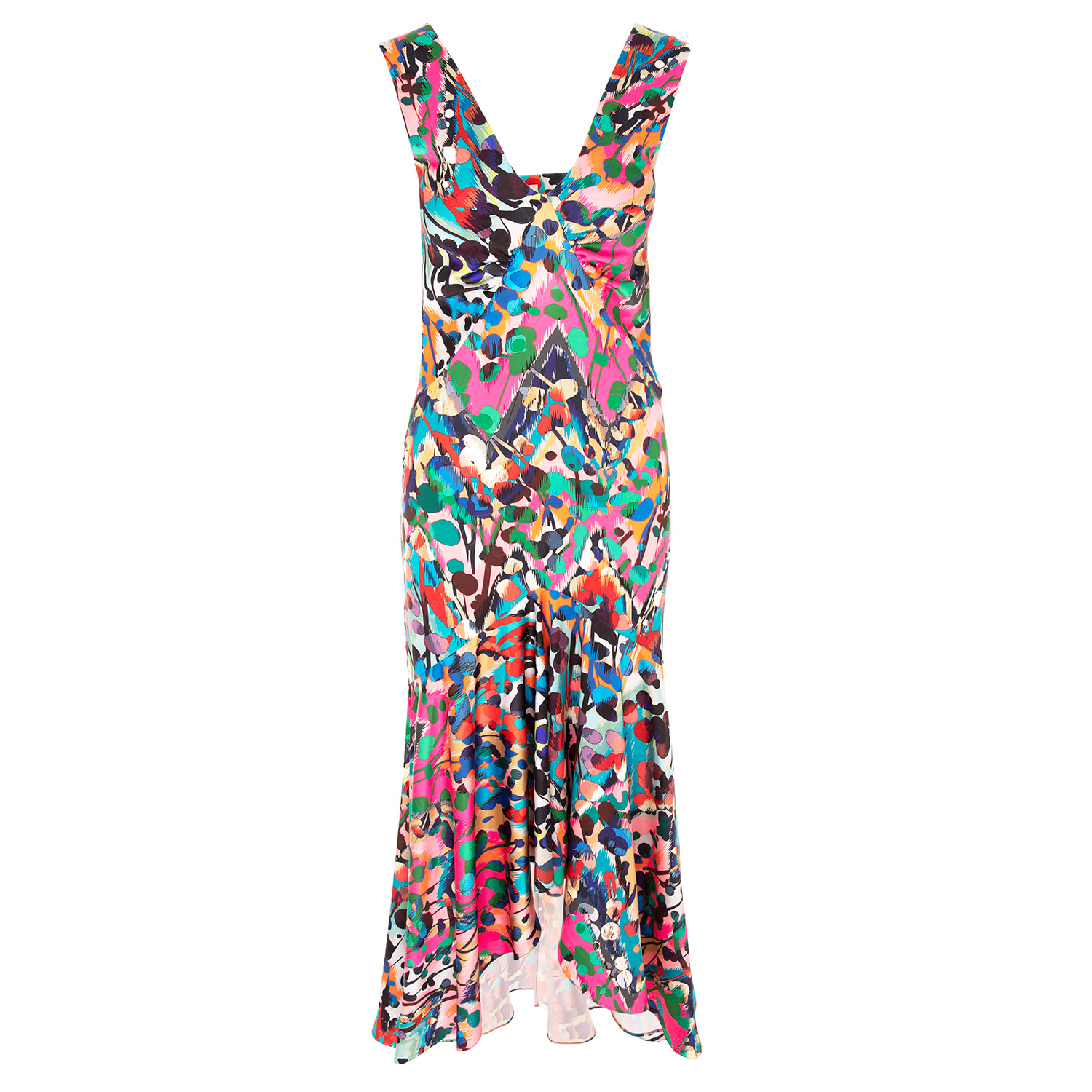 Roserry Women's Tango Maxi Satin Dress In Barcelona Print In Multi