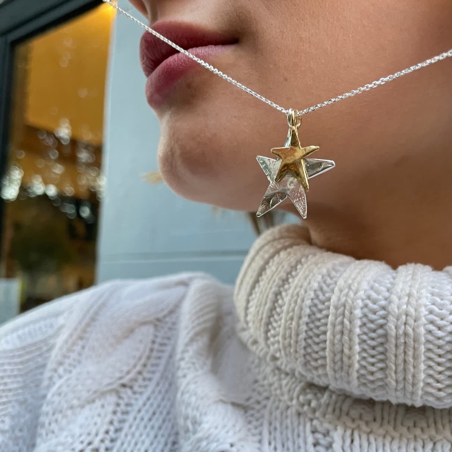 Ziggy Double Star Charm Necklace | karen Hallam | Wolf & Badger
