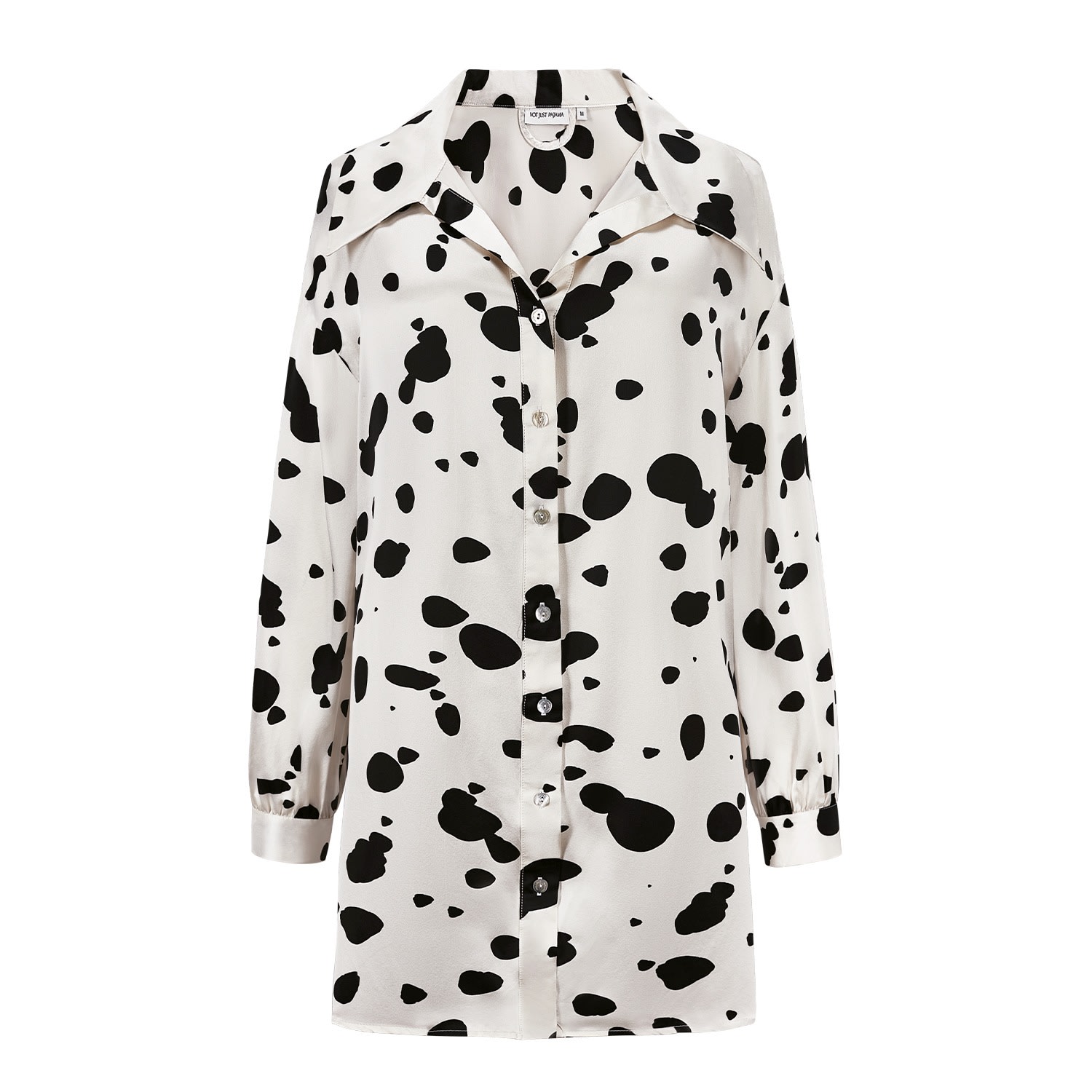 Women’s Dalmatian Silk Shirt Dress Small Not Just Pajama