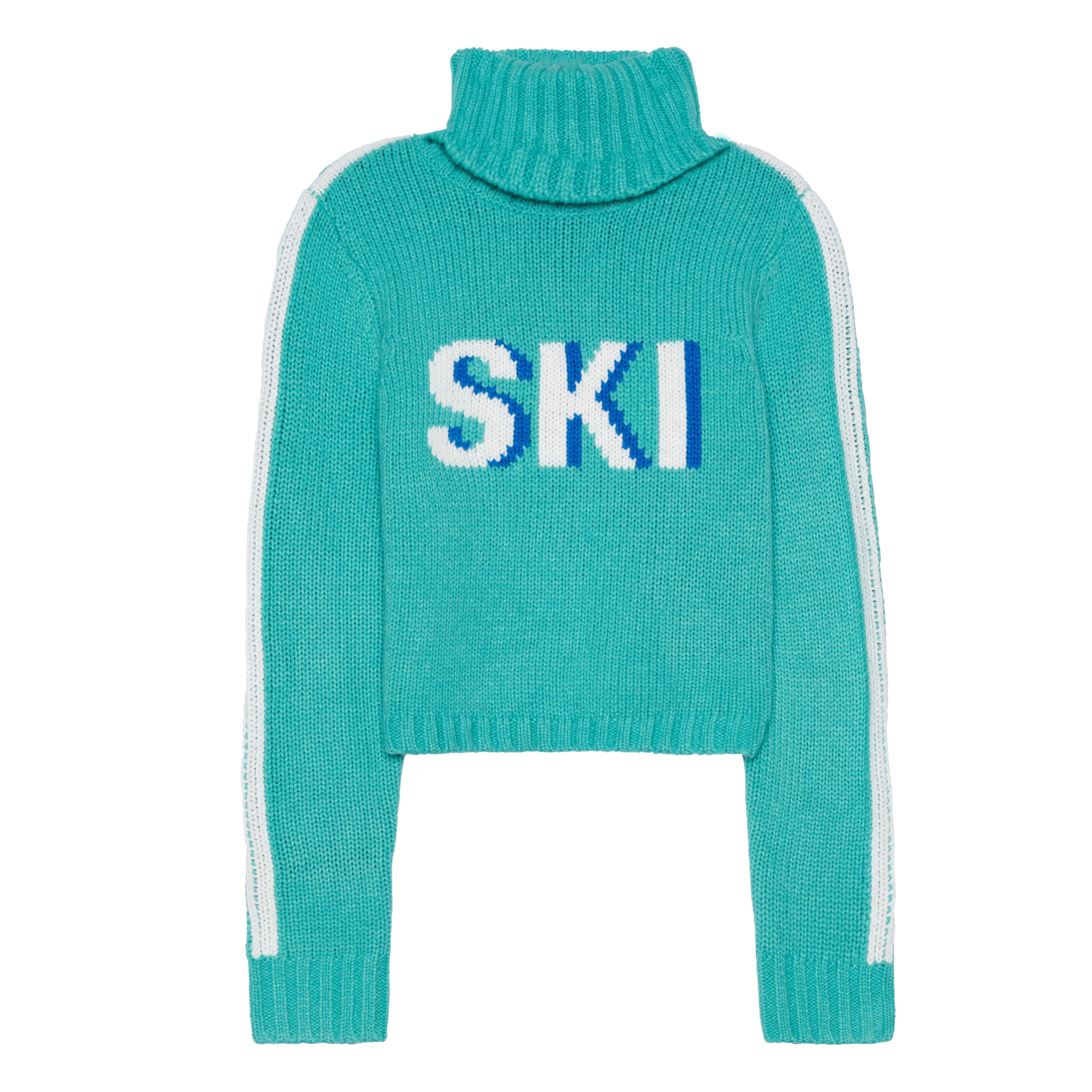 Women’s Cropped Ski Turtleneck Sweater - Green Dream Xxs Ellsworth + Ivey