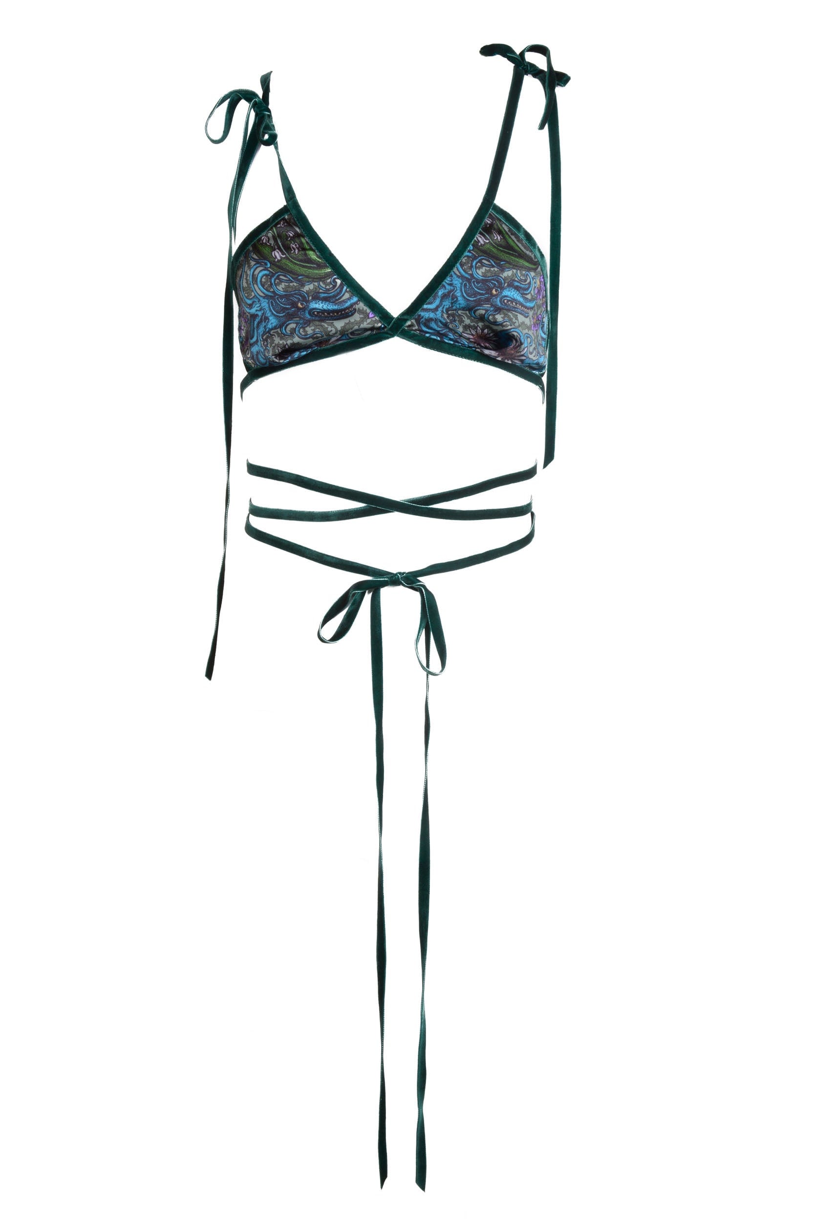 Natalia Petruch Women's Bobbie Adjustable Bra In Dragon Print In Blue