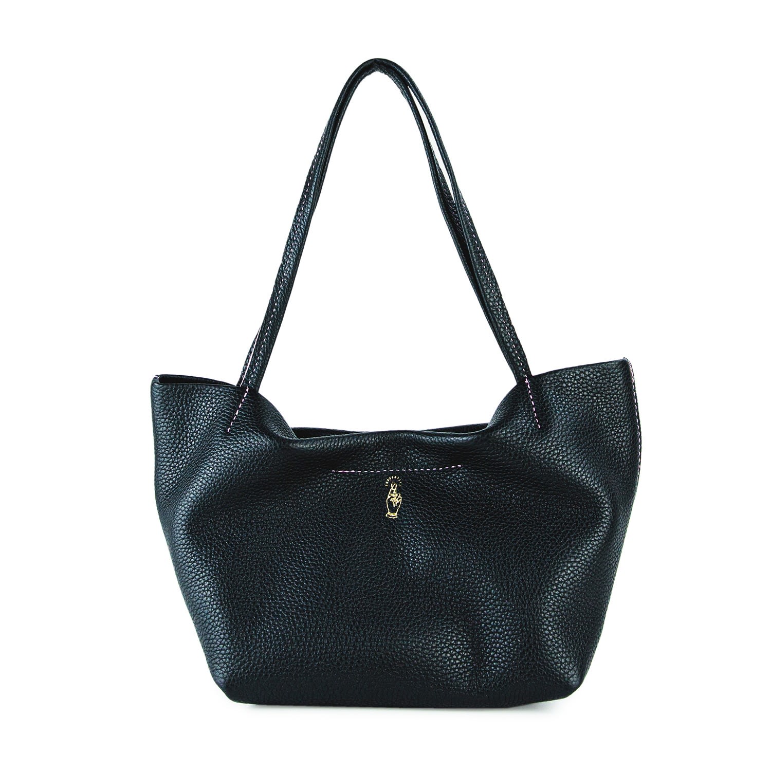 Women’s Black Carly Tote - Pebbled Licorice One Size Honeymouth