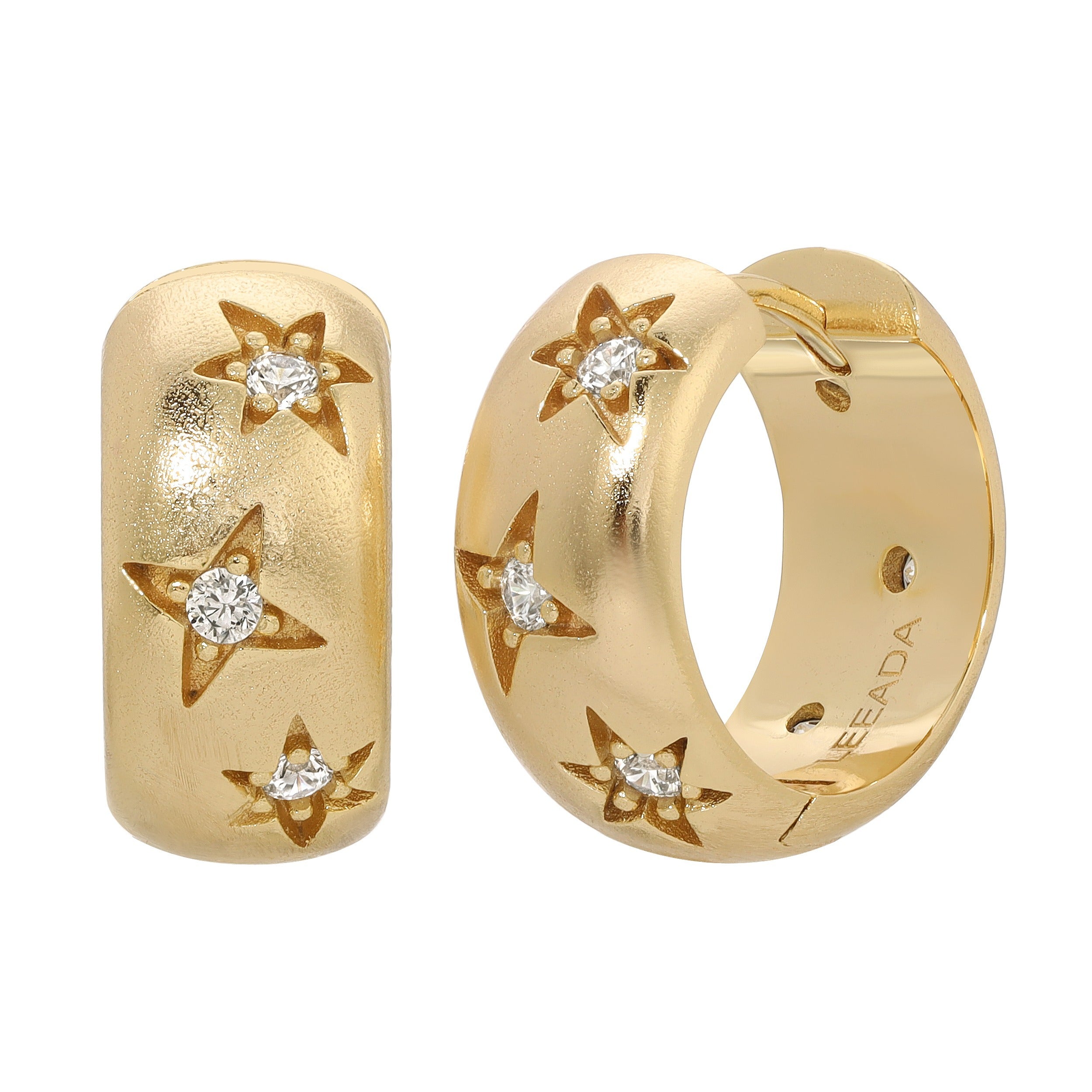 Leeada Jewelry Women's Gold Stevie Star Huggies In Gold