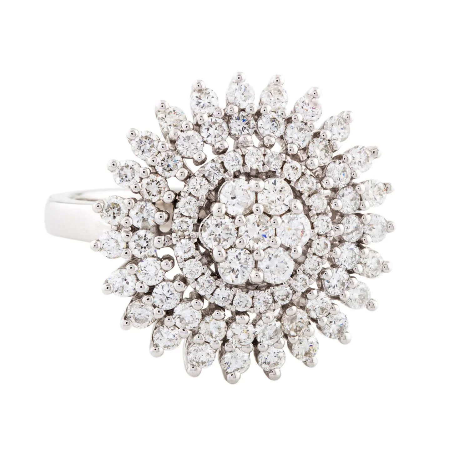 Artisan Women's 14k White Gold Pavé Natural Diamond Cocktail Ring – Fine Jewelry For Her In Metallic