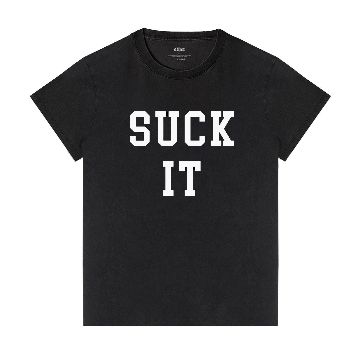 Women’s Black / Grey Suck It - T-Shirt - Vintage Black Medium OTHER UK